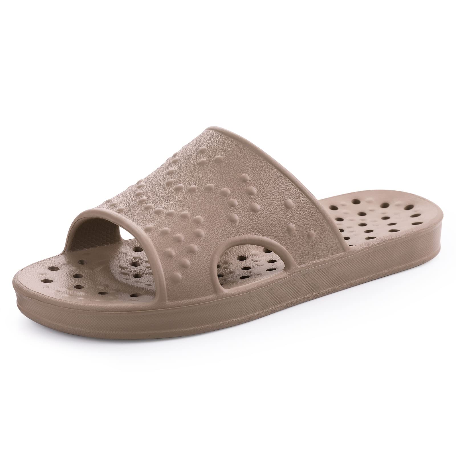 Women's Quick-Drying Shower Shoes with Arch Support - Lightweight Pool Slides & Beach Sandals with Drain Holes for Swimming, Gym, and Spa