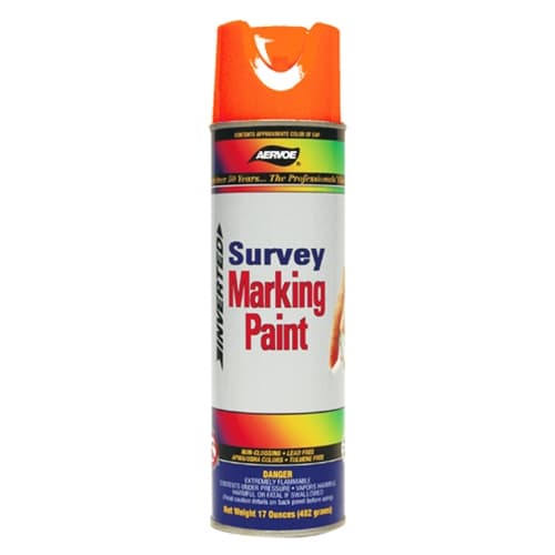 Aervoe 230 17 oz. Fluorescent Red Orange Survey Marking Paint - High Visibility Paint for Construction, Road Marking & Utility Work - Perfect for Day & Night Use