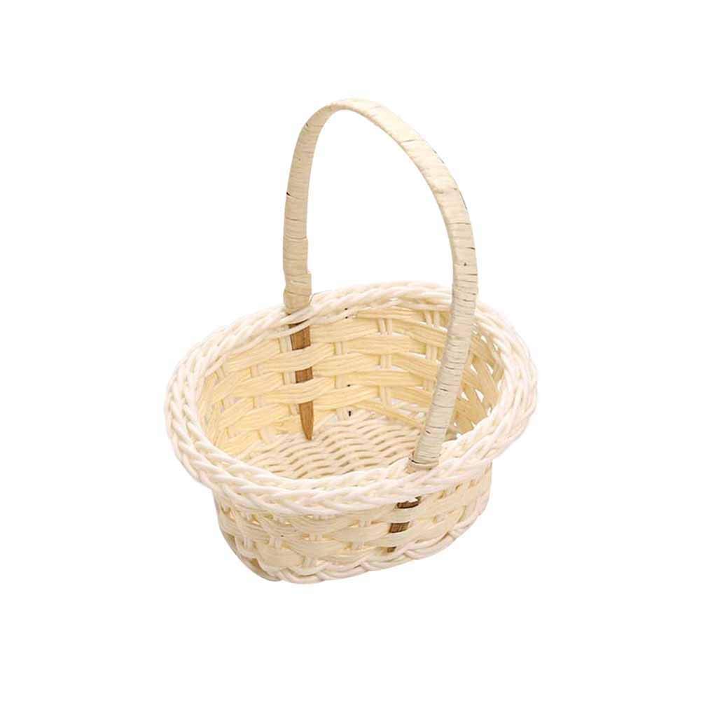 Elegant Woven Willow Picnic Basket - Oval Wicker Storage Basket with Handle for Easter Candy, Wine, Egg Gathering & Heart-Shaped Gifts | Perfect for Outdoor Picnics, Home Decor & Holiday Gift Giving
