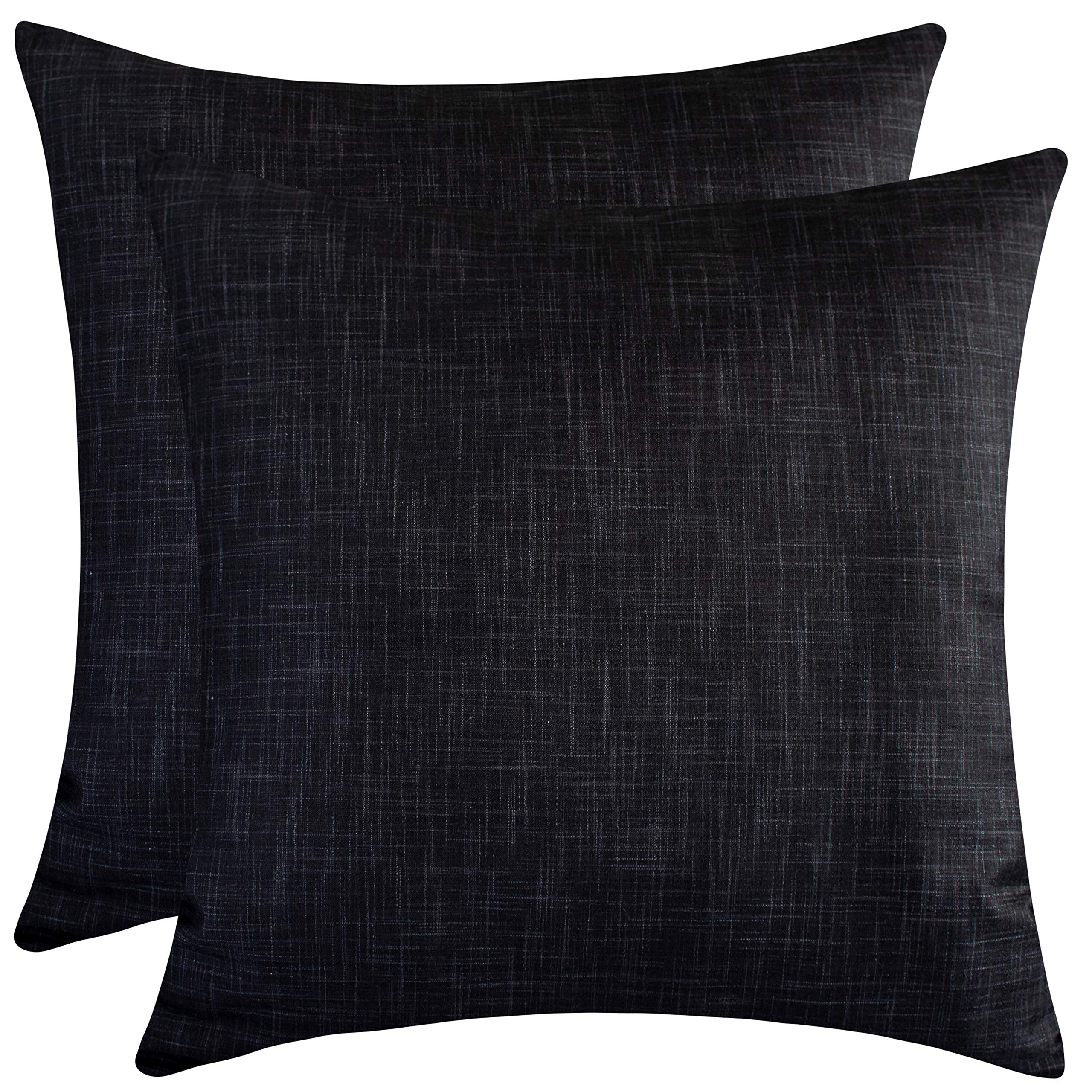 White Petals Black Throw Pillow Cover (16x16 Inch) - 2 Pack Soft Decorative Cushion Covers for Sofa, Couch, Bed & Living Room - Machine Washable Home Decor - Perfect for Cozy Nights & Modern Interior Design