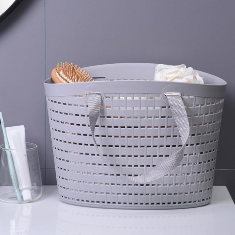 2-Pack Plastic Laundry Baskets & Storage Organizers - Multi-Purpose Foldable Hanging Baskets for Clothes, Eggs, Picnic, Bathroom & Home Organization (Hollow Design) - Perfect for Laundry Room, Kitchen, Dorm & Closet Storage