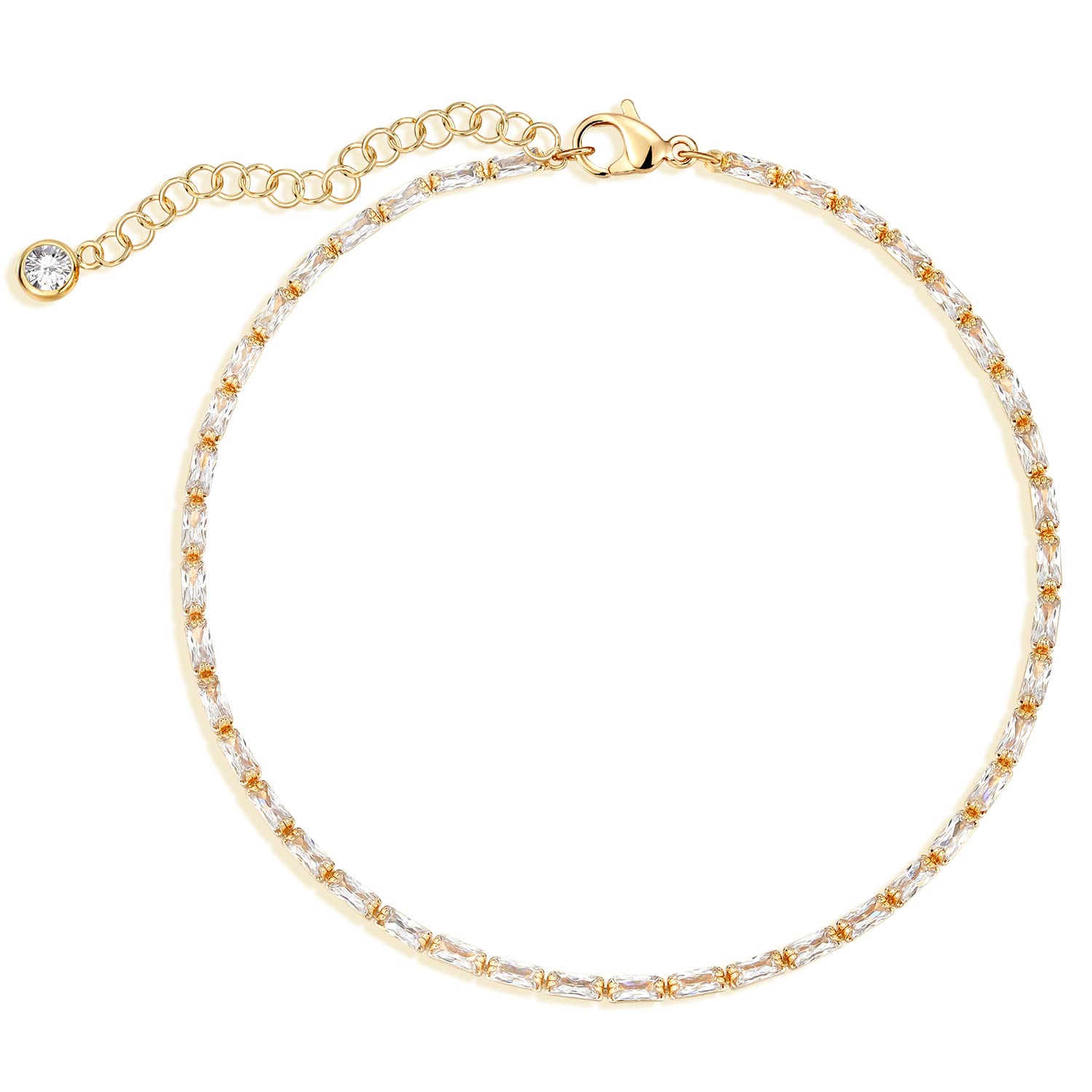 14K Gold Plated Adjustable Cuban Link Ankle Bracelets for Women - Tiny Cute Summer Barefoot Jewelry Gift Set - Perfect for Beach, Vacation, and Everyday Wear
