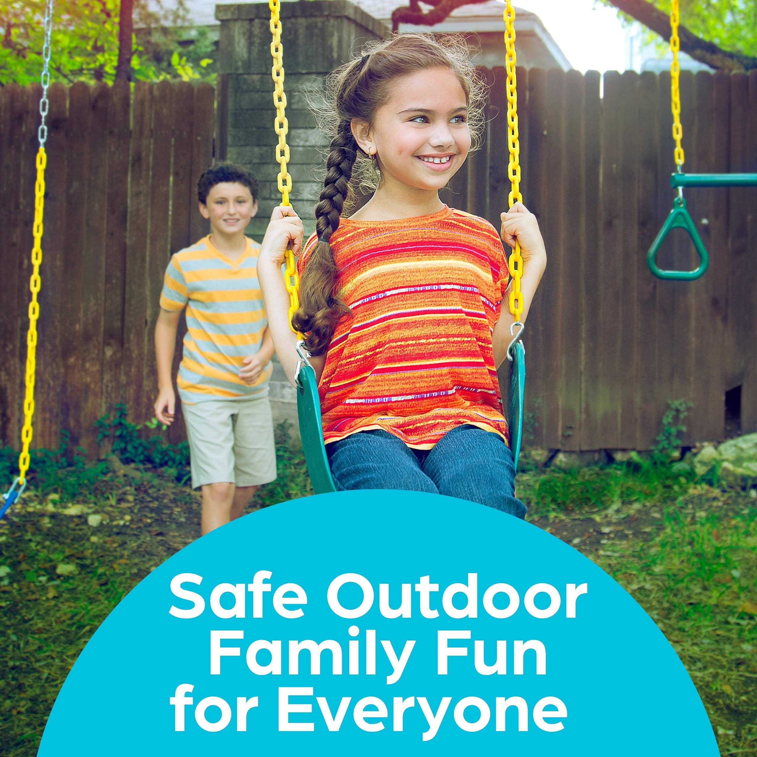 **Heavy Duty Jungle Gym Swing Seat Replacement Kit - Pack of 2 Green Outdoor Swing Sets with Durable Chains - Perfect for Backyard Playgrounds, Kids' Swingsets & Outdoor Fun**