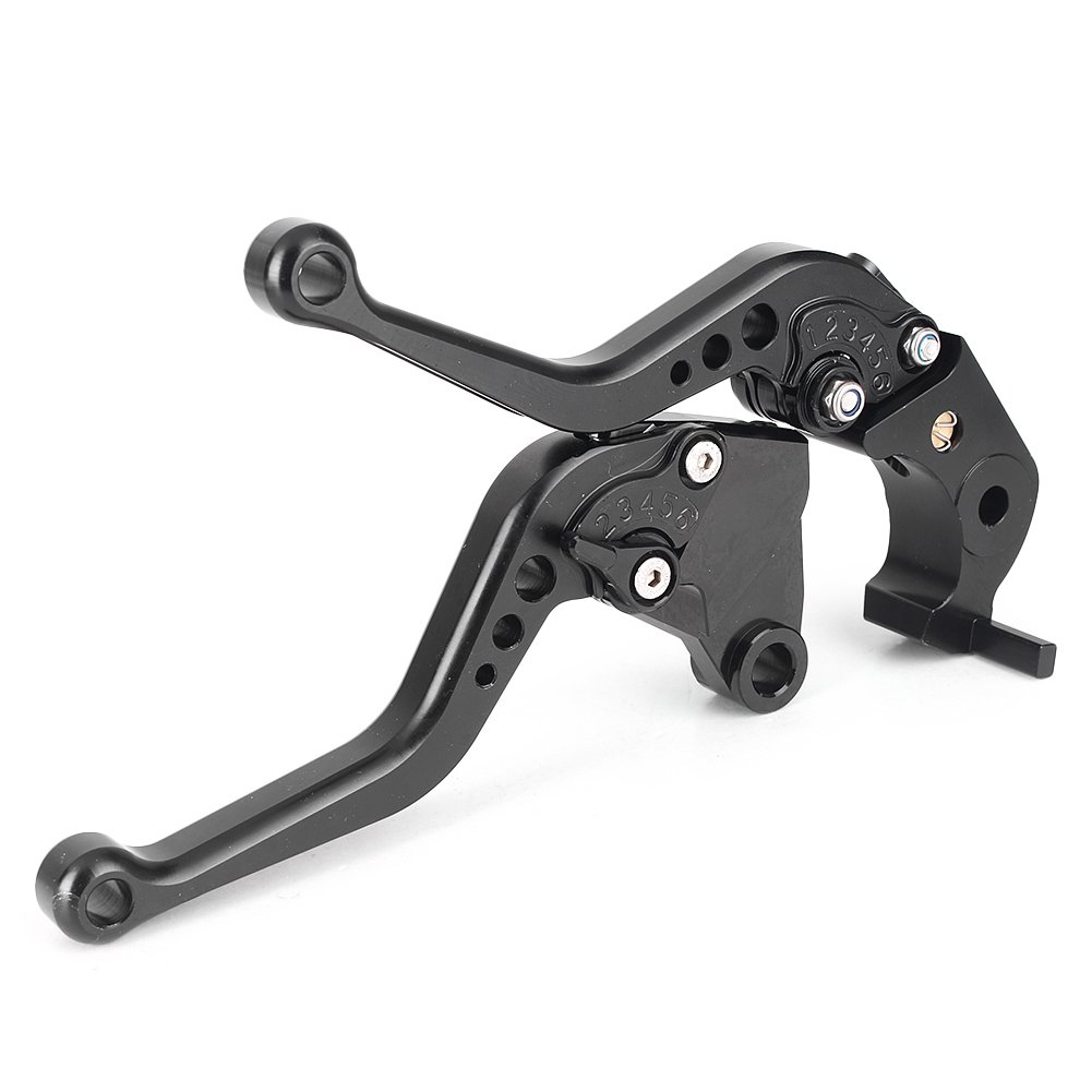 High Performance Short Brake Clutch Levers for Kawasaki ZX10R (2006-2012) | ZX6R (2007-2013) | Z750R (2011-2012) - Black CNC Aluminum - Perfect for Racing & Street Riding