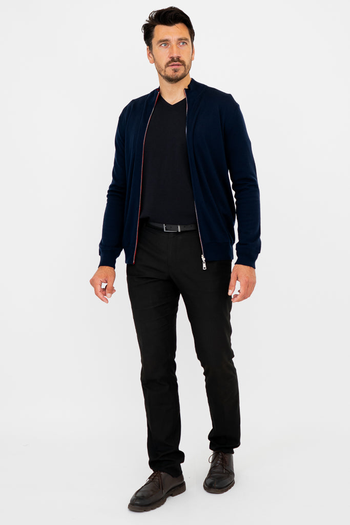 Premium Merino Wool Joey Sweater in Navy Blue - Soft & Warm Winter Pullover for Men & Women - Perfect for Office, Travel & Casual Outings