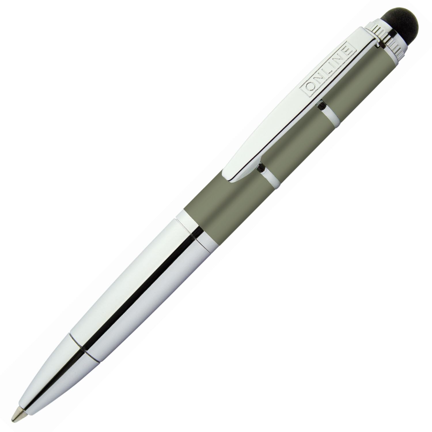 33685 Piccolo Soft Ballpoint Pen - Oil-Based Ink, Brown Barrel with Stylus Tip for Smooth Writing & Touchscreen Use - Perfect for Office, School, and Digital Note-Taking