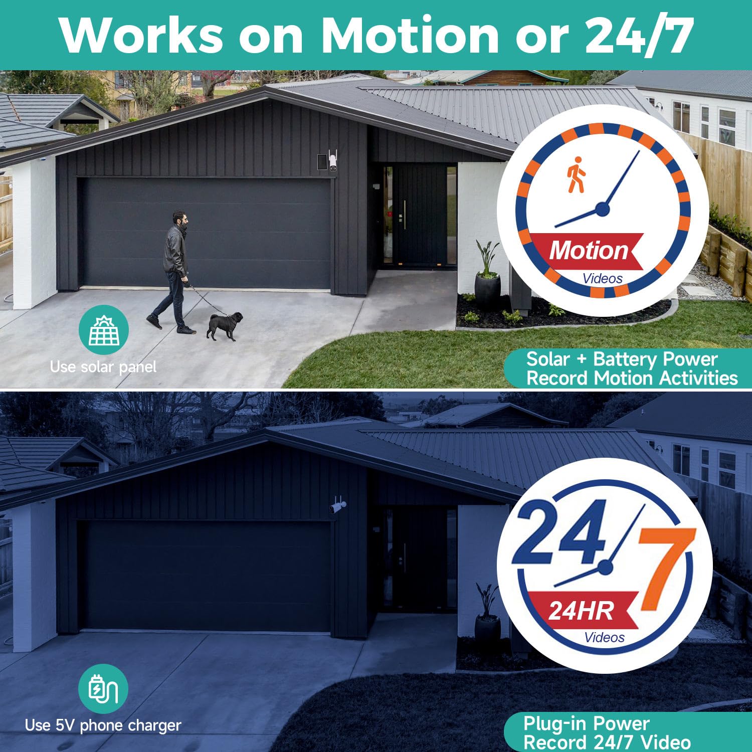 XMARTO Solar Powered Wireless Home Security Camera System with Screen - AI Motion Detection, Spot Light, Siren, SD & Cloud Storage - Weatherproof Outdoor Surveillance for Yard, Garage & Property Protection