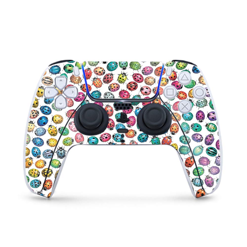 **MightySkins Glossy Glitter Gaming Skin for PS5 Controller - Color Bugs | Durable High-Gloss Finish | Easy to Apply & Remove | Made in USA | Perfect for Gaming & Customization**
