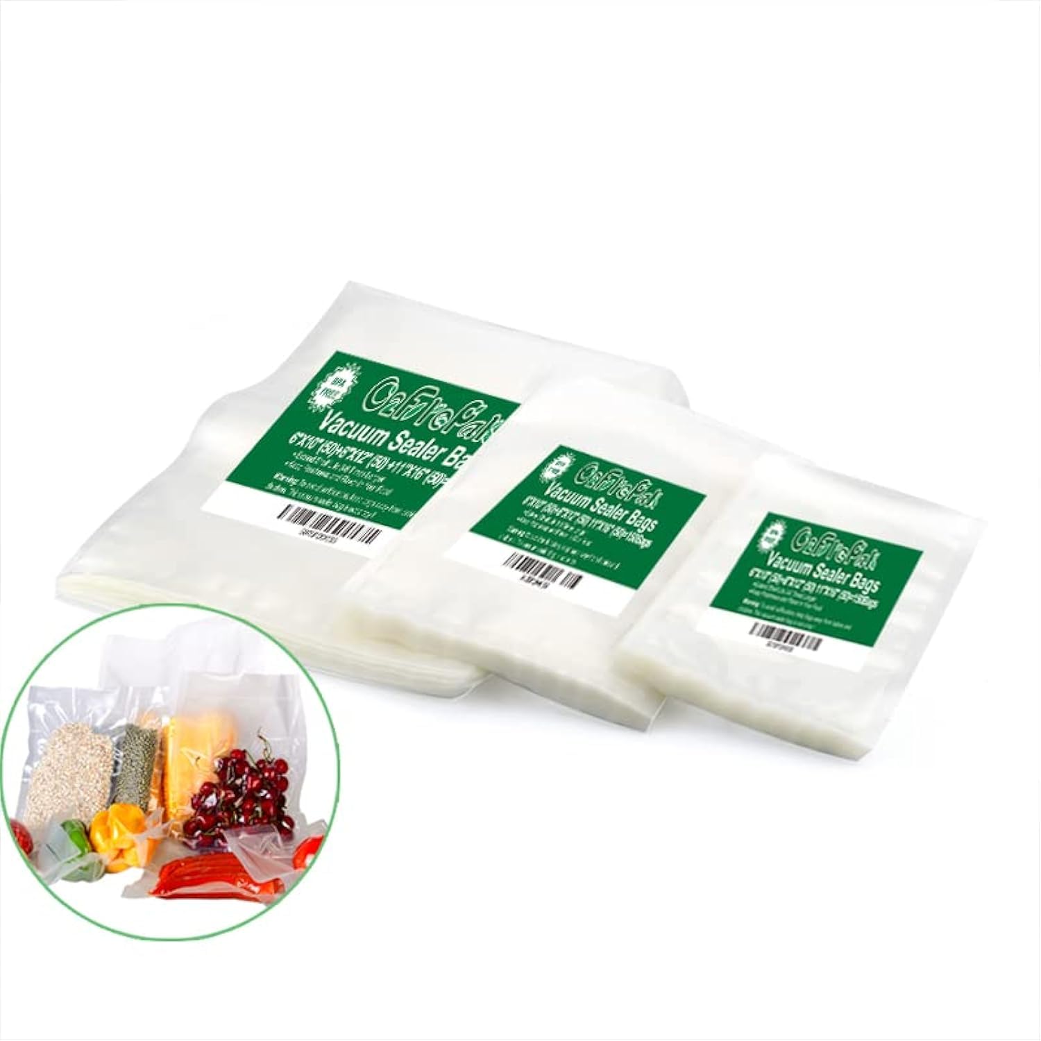 O2frepak 150 Count Vacuum Sealer Bags Combo Pack - 50 Pint (6