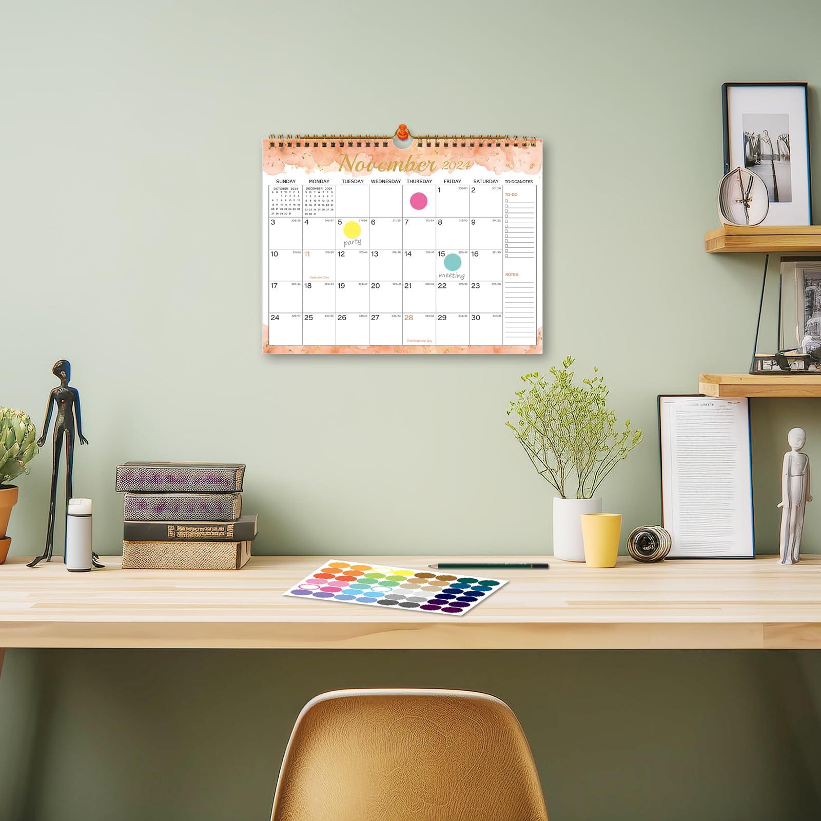 2024-2025 Wall Calendar | 18-Month Planner from July 2024 to December 2025 with Julian Dates | 11