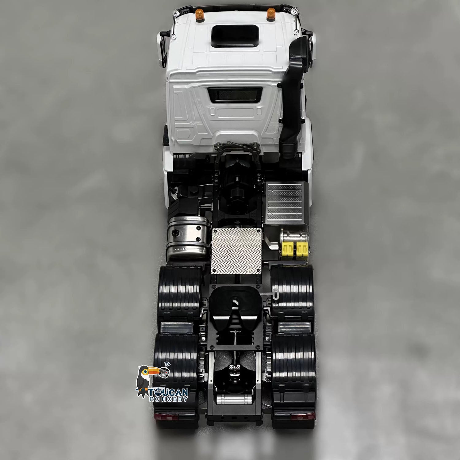 1/14 Scale 6x6 RC Tractor Truck Model - 10CH Radio Controlled, 2-Speed Brush Motor ESC, No Lock Differential Axle - Off-Road Adventure & Construction Site Play