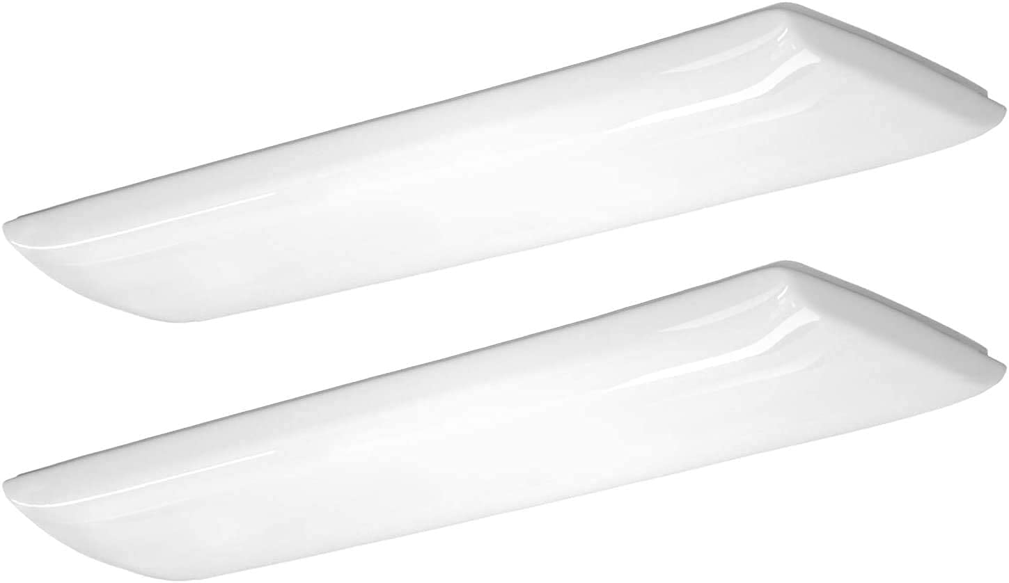 ANTLUX 4FT LED Puff Light Flush Mount - 60W 6600LM 4000K - 48 Inch Low Profile Integrated LED Kitchen Lighting - Energy Efficient Fluorescent Tube Replacement (2 Pack) - Perfect for Kitchens, Garages, and Office Ceilings