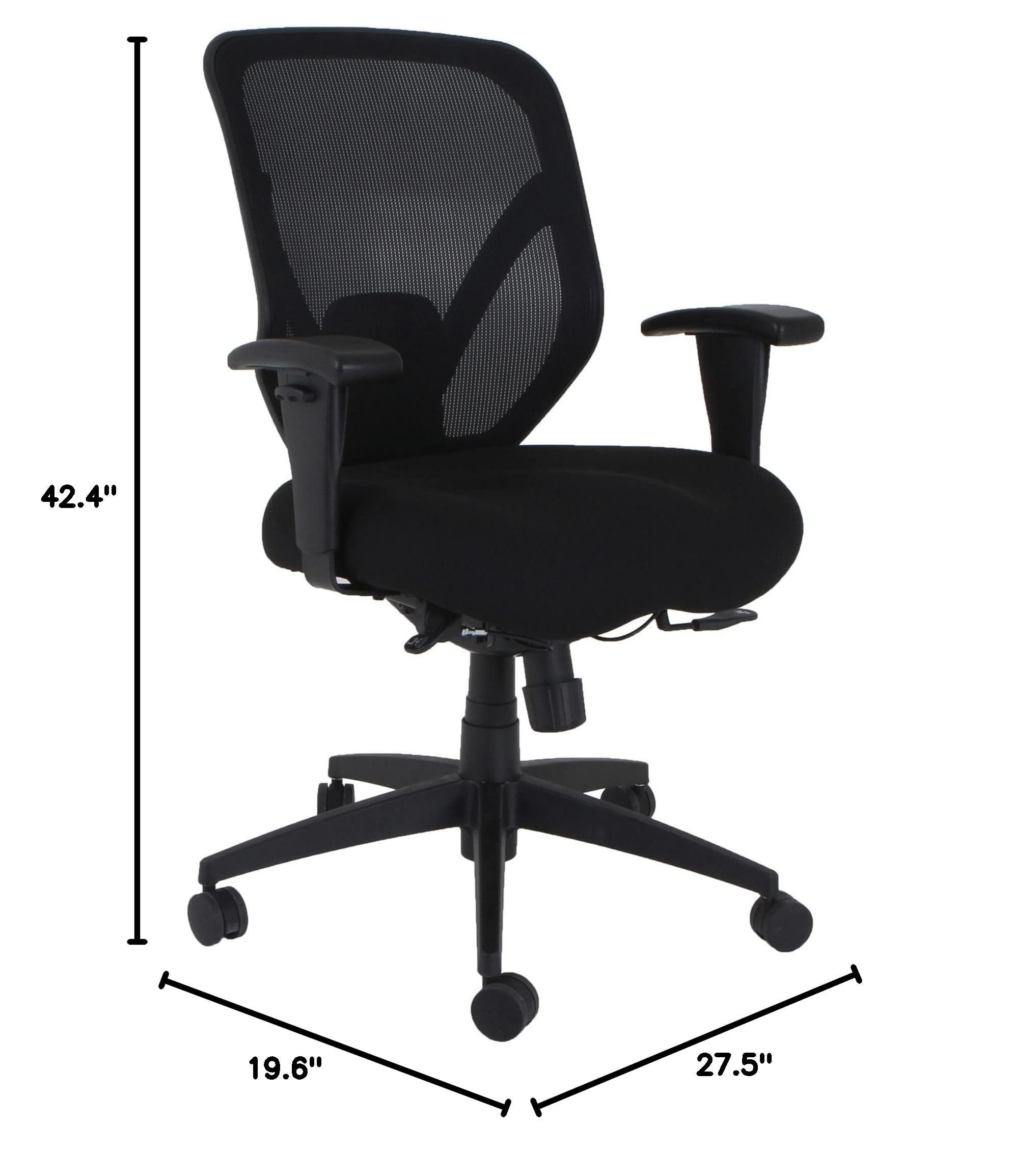 Lorell Executive High-Back Office Chair - Ergonomic Black Leather Swivel Chair with Adjustable Height for Home & Business Workspaces