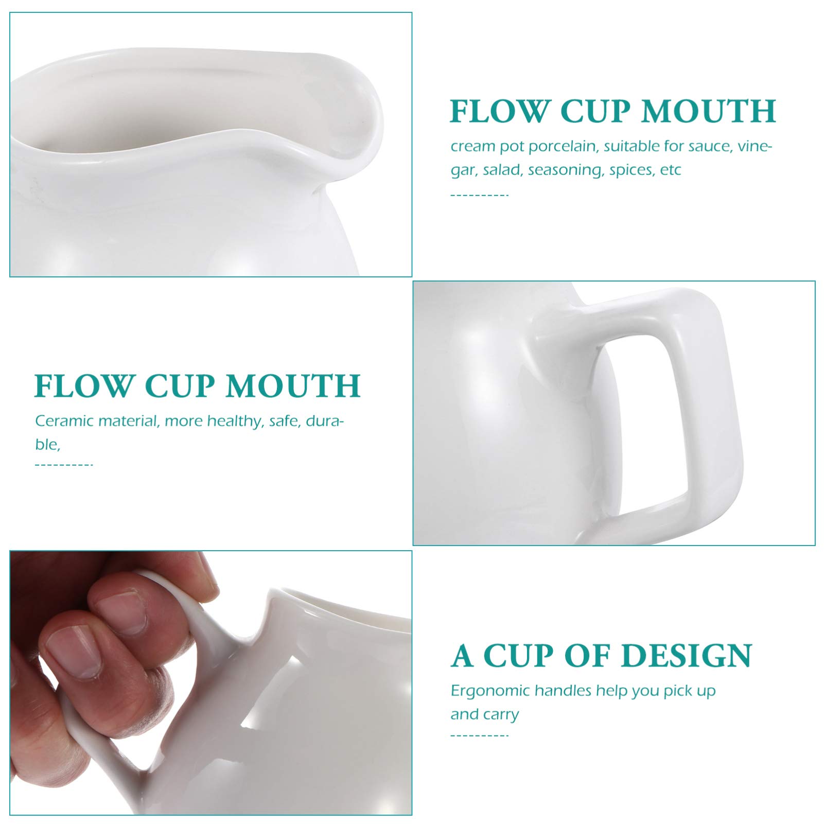 DOITOOL 190ml Ceramic Milk Frother Pitcher - Espresso Latte Art Cup, Coffee Creamer & Syrup Pitcher for Home Baristas - Perfect for Cappuccino, Latte & Hot Chocolate Making