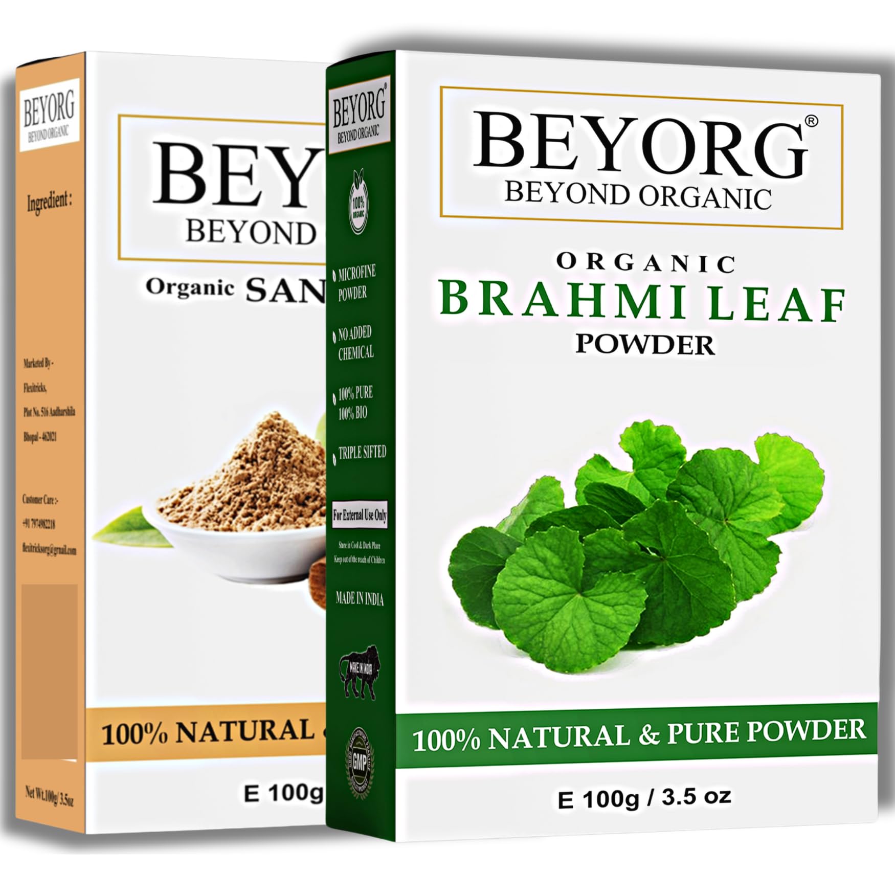Organic Sandalwood Powder & Brahmi Powder for Hair Growth | Natural Hair Cleanser & Scalp Treatment (200g) | Promotes Healthy Hair, Reduces Dandruff - Perfect for Ayurvedic Hair Care Routine at Home