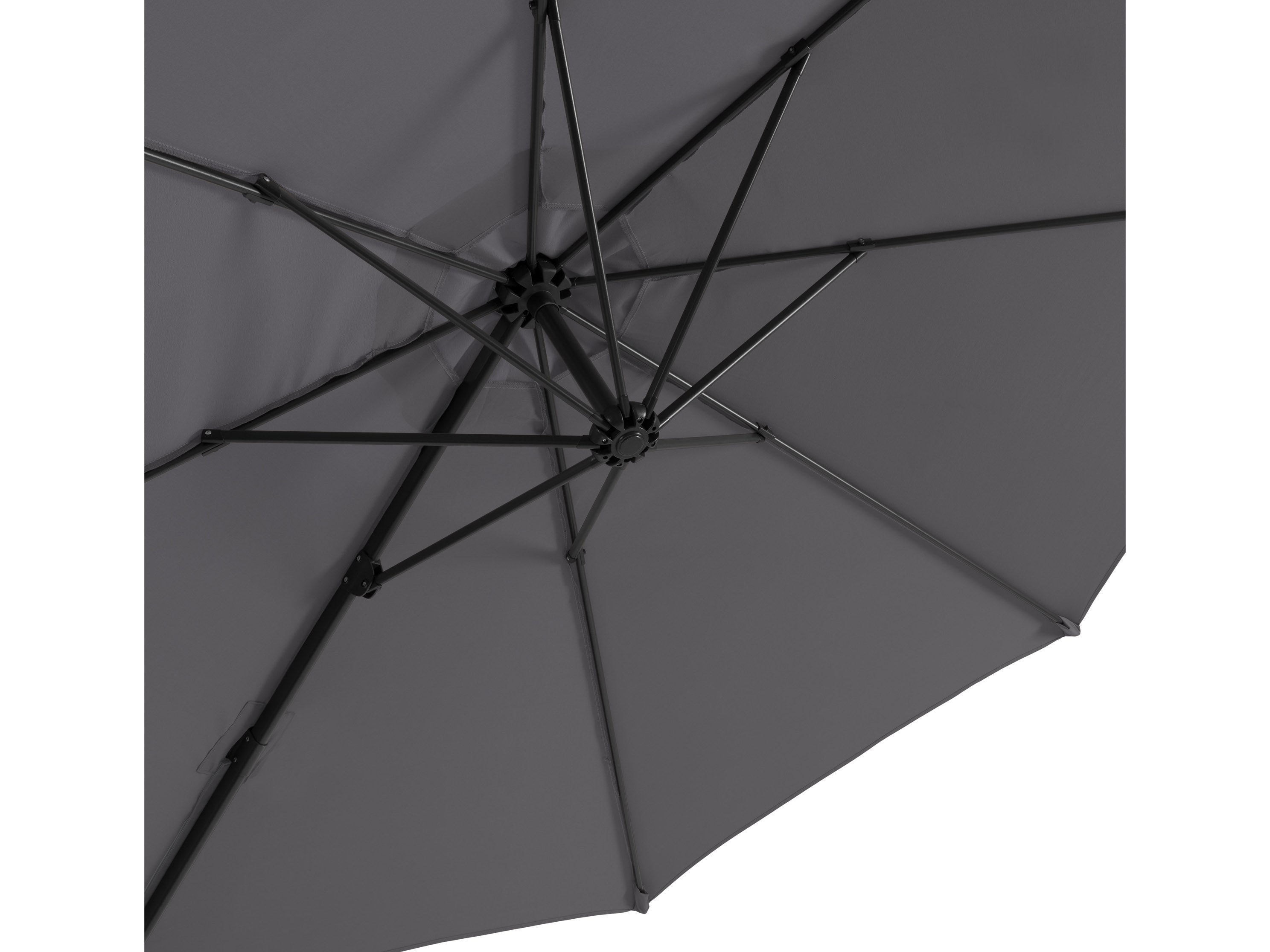 9.5ft Offset Patio Umbrella - 360 Degree Rotation Cantilever Outdoor Umbrella in Grey | Perfect for Poolside, Backyard, Deck, and Garden Shade
