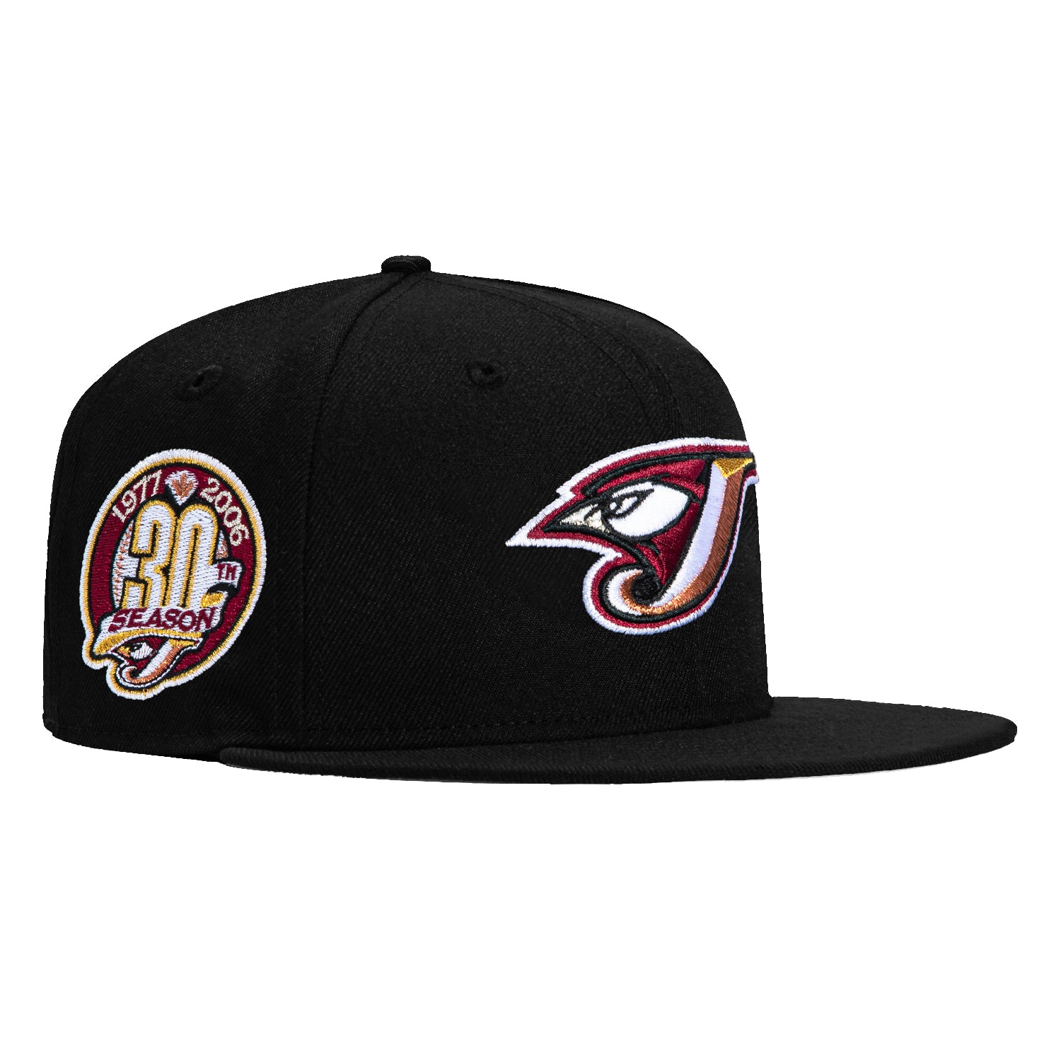 New Era 59Fifty Toronto Blue Jays 30th Anniversary Patch Snapback Hat - Black, Metallic Copper, Red - Official MLB Baseball Cap for Fans & Collectors - Perfect for Games, Gifts & Streetwear Fashion