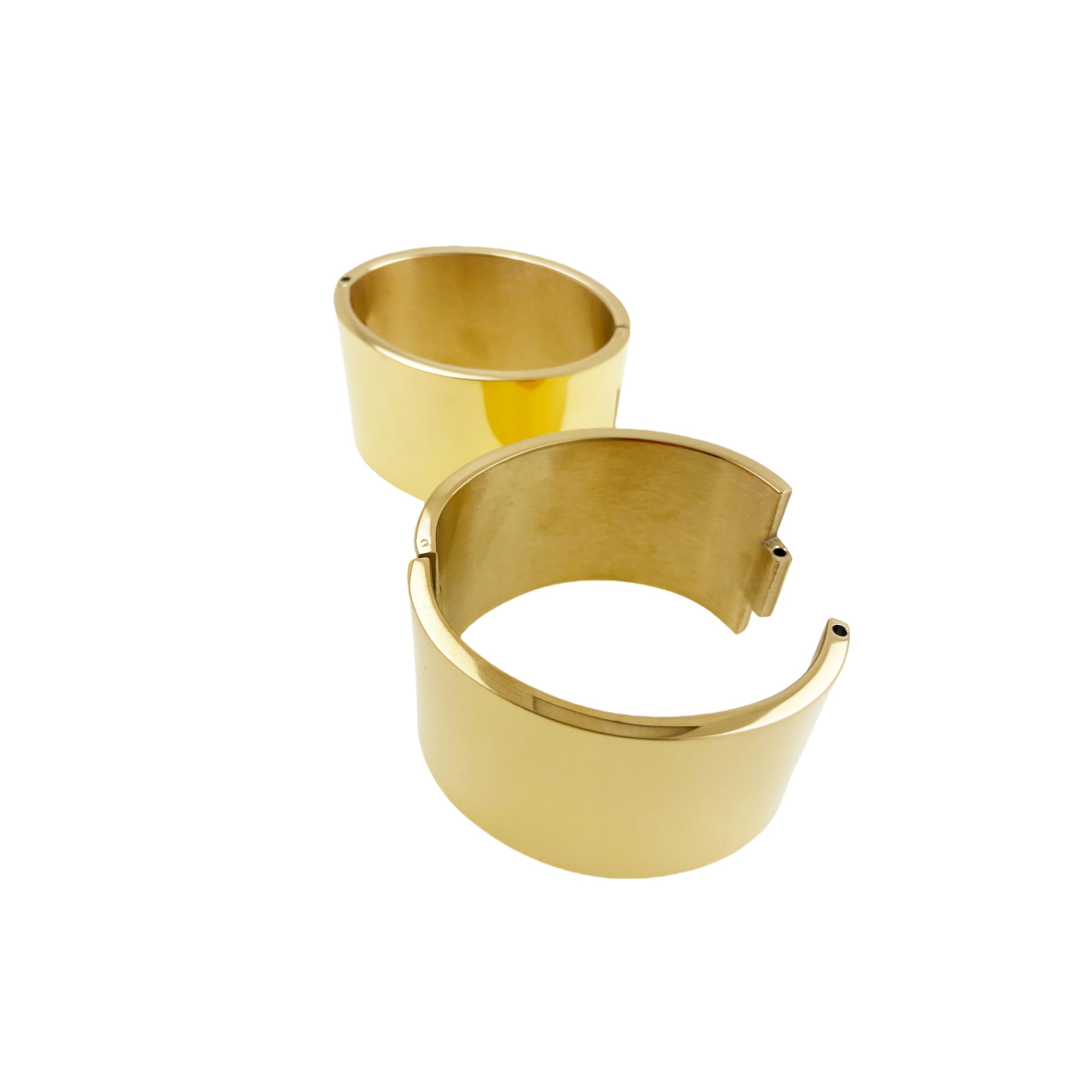 Polished Stainless Steel Lockable Wrist & Ankle Cuffs - Bangle Slave Bracelets for Men & Women - Secure BDSM Jewelry for Couples Play, Roleplay & Fetish Scenes