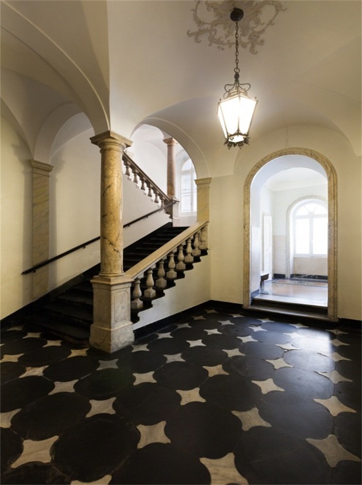 Leowefowa 5x7FT European Palace Backdrop - Vinyl Photography Background for Wedding, Studio & Romantic Portraits | Elegant Staircase, Arch Door & Marble Floor Design | Perfect for Girls, Adults & Photo Shoots | Indoor Decor & Event Backdrop