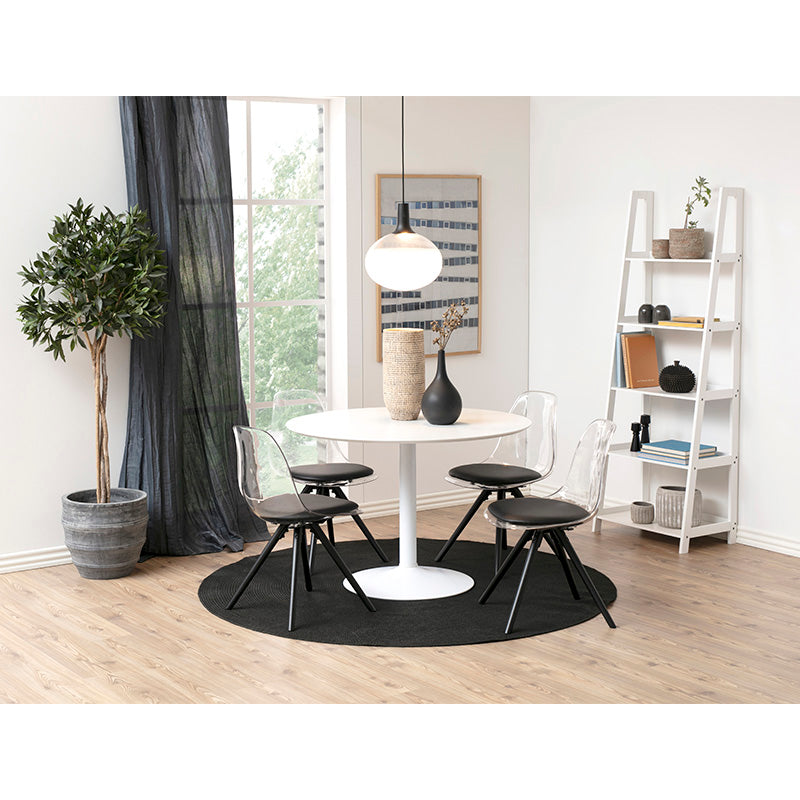 TITAN 43-Inch Round Dining Table - White Wood Modern Kitchen Table for Small Spaces, Perfect for Breakfast Nook, Apartment Dining & Cozy Family Meals
