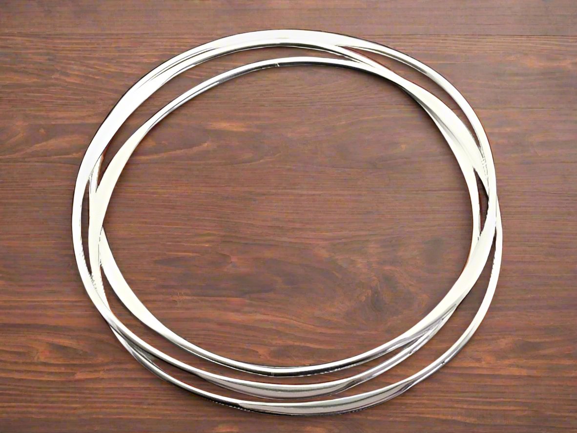 3-Pack Sterling Silver Interlinked Oval Flattened Bangles - Elegant Stackable Bracelets for Women, Perfect for Everyday Wear & Special Occasions