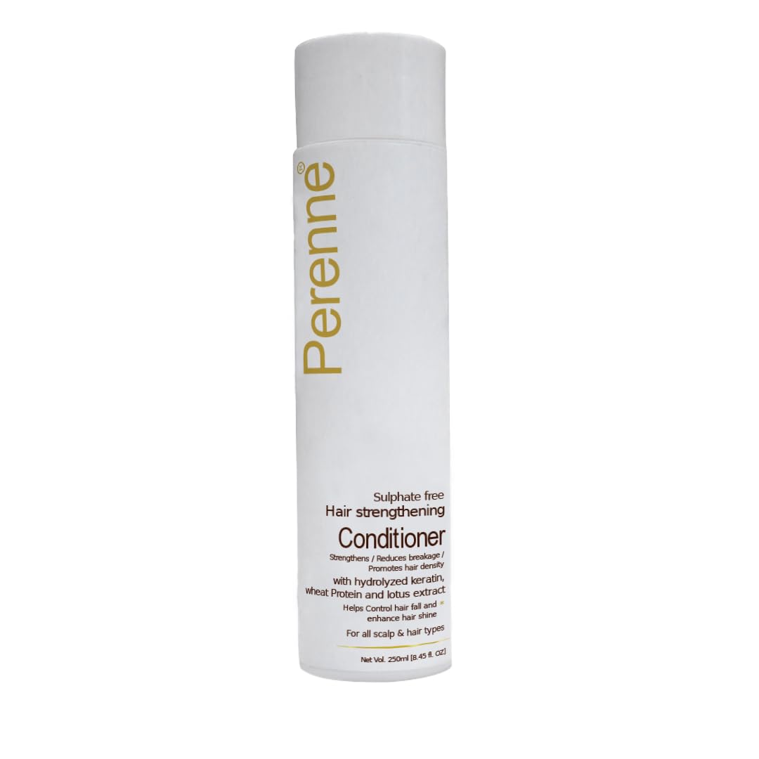 Perenne Hair Strengthening Conditioner with Hydrolyzed Keratin & Wheat Protein (8.5 oz) - Reduces Hair Fall, Promotes Growth for All Hair Types - Perfect for Daily Use & Damaged Hair Repair