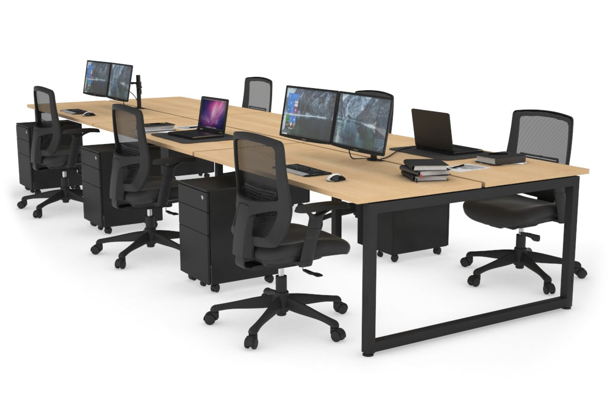 Quadro Loop Legs 6-Person Office Workstation Desk [1800L x 700W] - Modern Collaborative Workspace Solution for Team Projects & Open Office Layouts