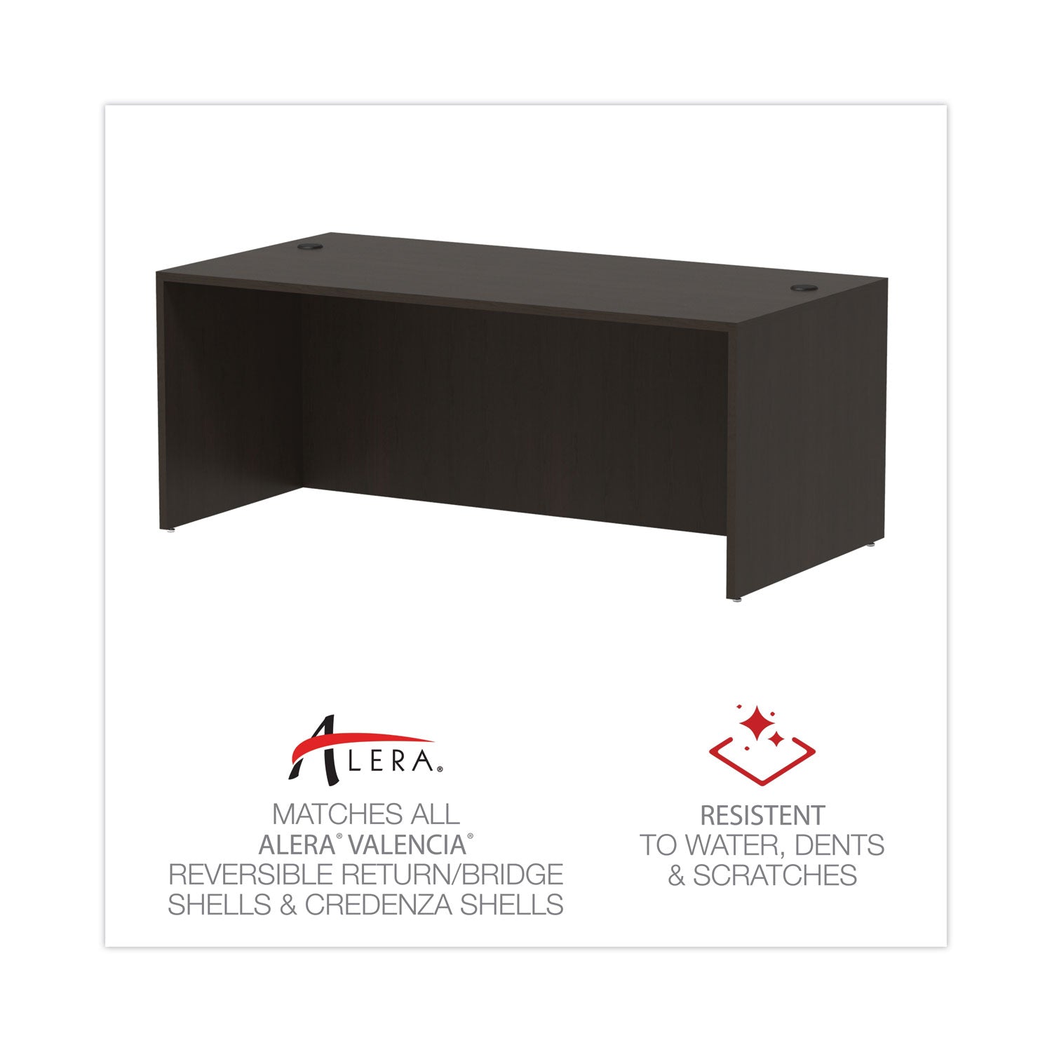 Alera Valencia Series Straight Front Desk Shell - 71