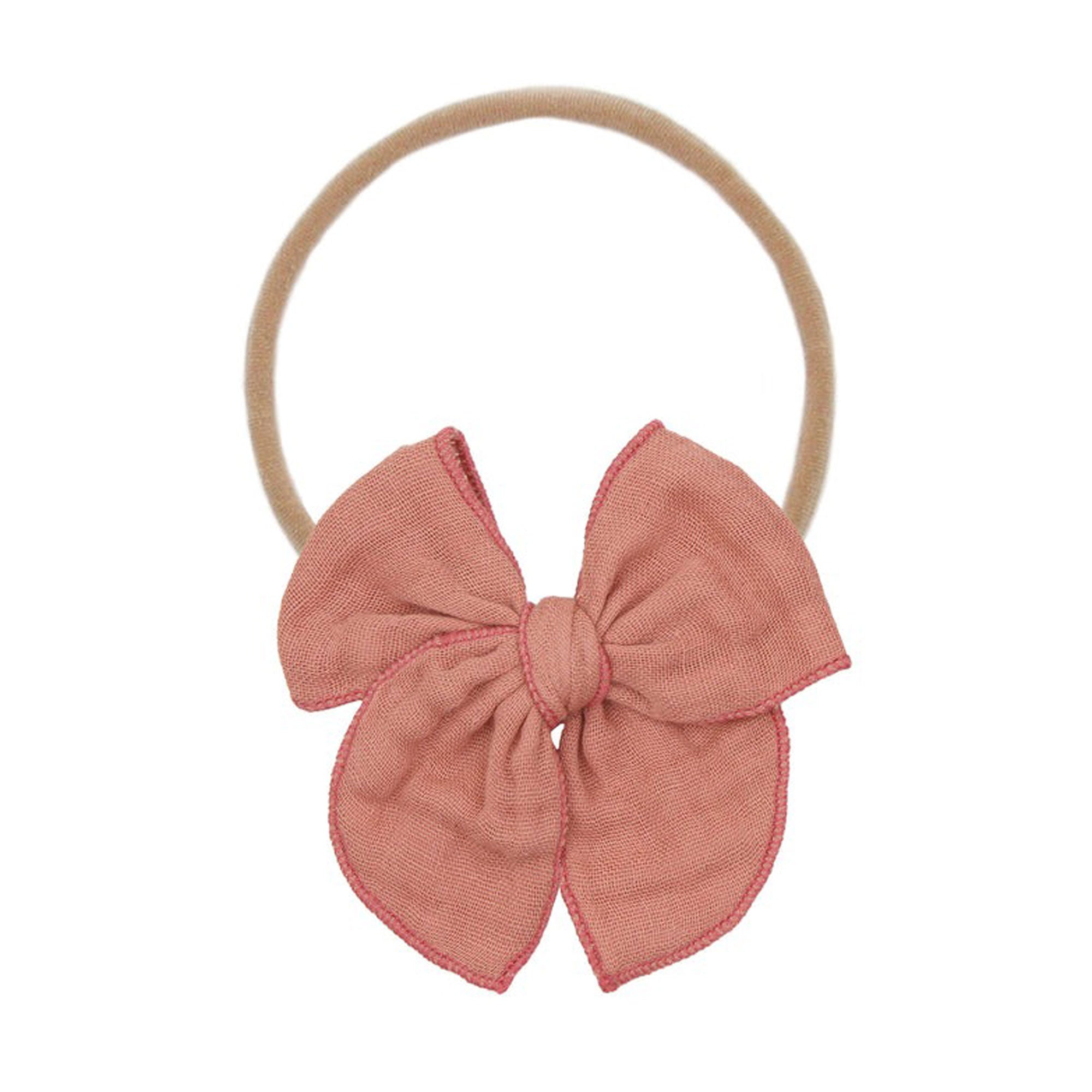 Premium Cloud Muslin Heirloom Bow Headband for Baby Girls - Soft & Breathable Hair Accessories for Newborns, Infants & Toddlers - Perfect for Photography, Special Occasions & Everyday Wear