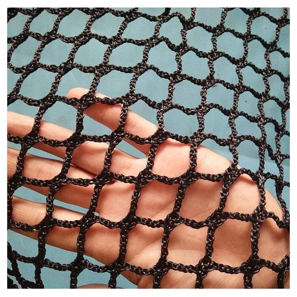 Stadium Edge Isolation Rope Net - Heavy Duty Backstop Net for Football, Baseball, Basketball & Golf - 4x4m (13x13ft) Black Ball Stop Net for Wall Fence, Railing & Field Protection - Perfect for Sports Courts, Driving Ranges & School Playgrounds
