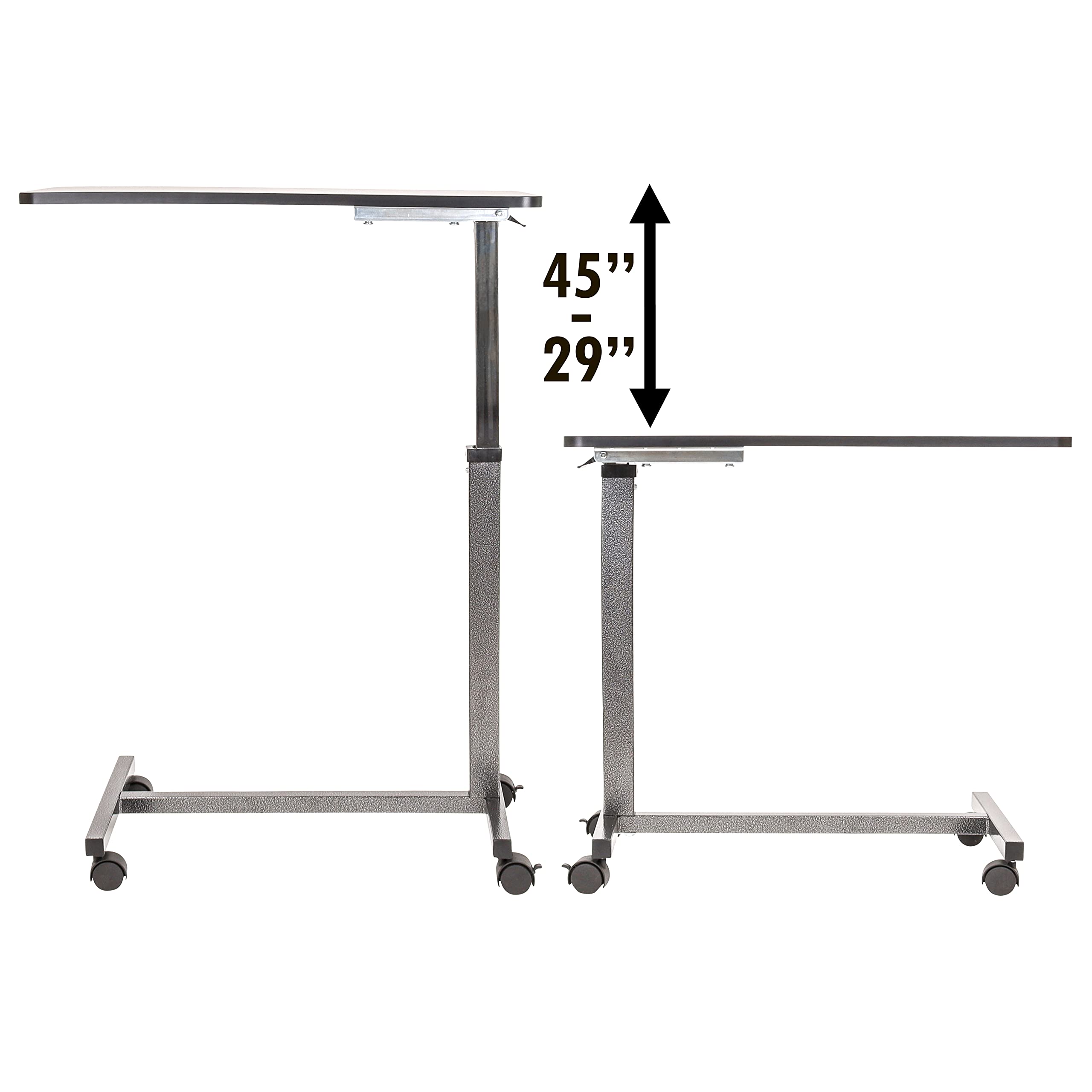 Adjustable Carex Hospital Bed Table with Wheels - Overbed Laptop Table for Recliner, Bed, and Sofa - Portable Computer Desk for Home, Office, and Hospital Use