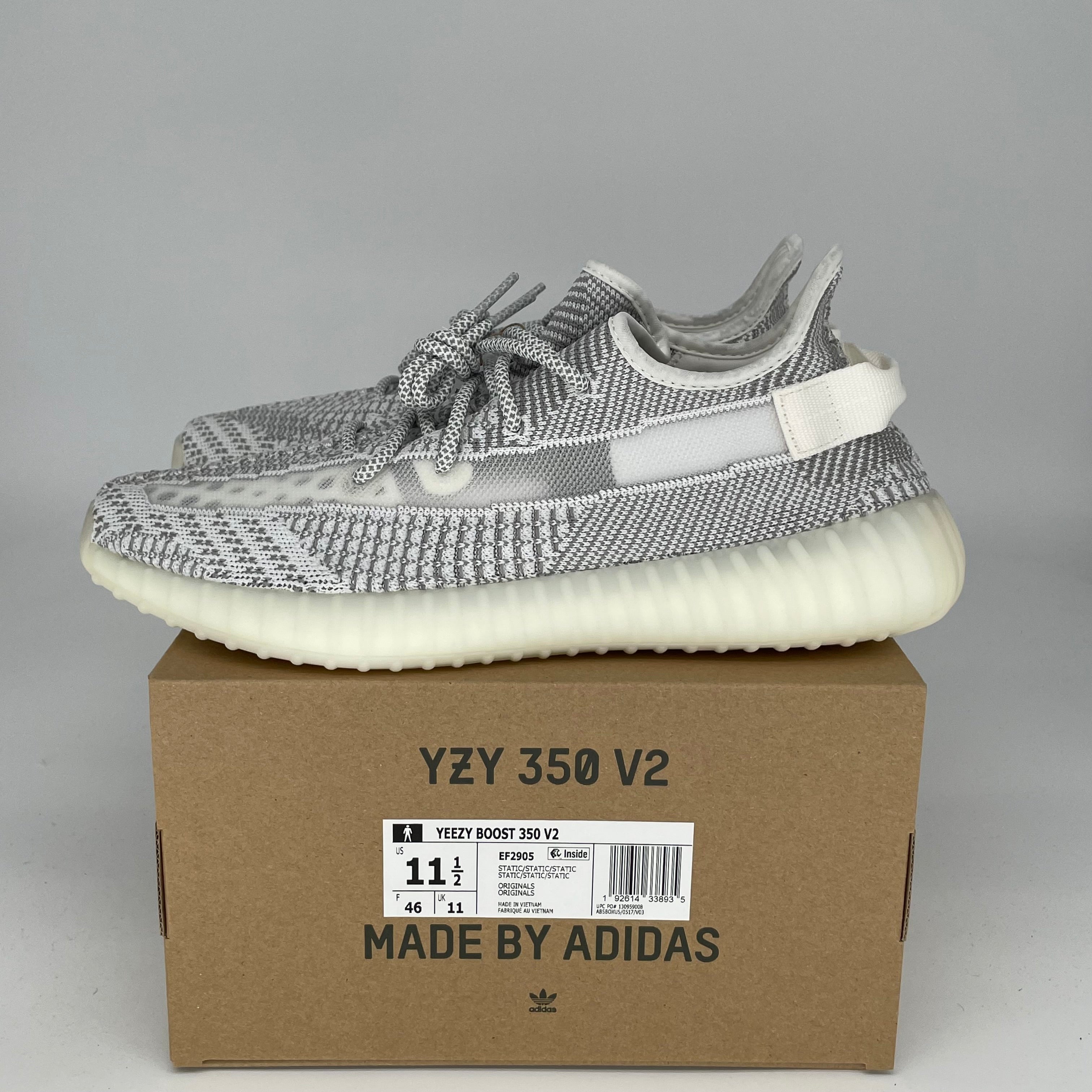 Adidas Yeezy Boost 350 V2 Static Reflective - Men's Size 11.5 (EF2905) | Running Shoes & Streetwear Fashion for Sneaker Enthusiasts