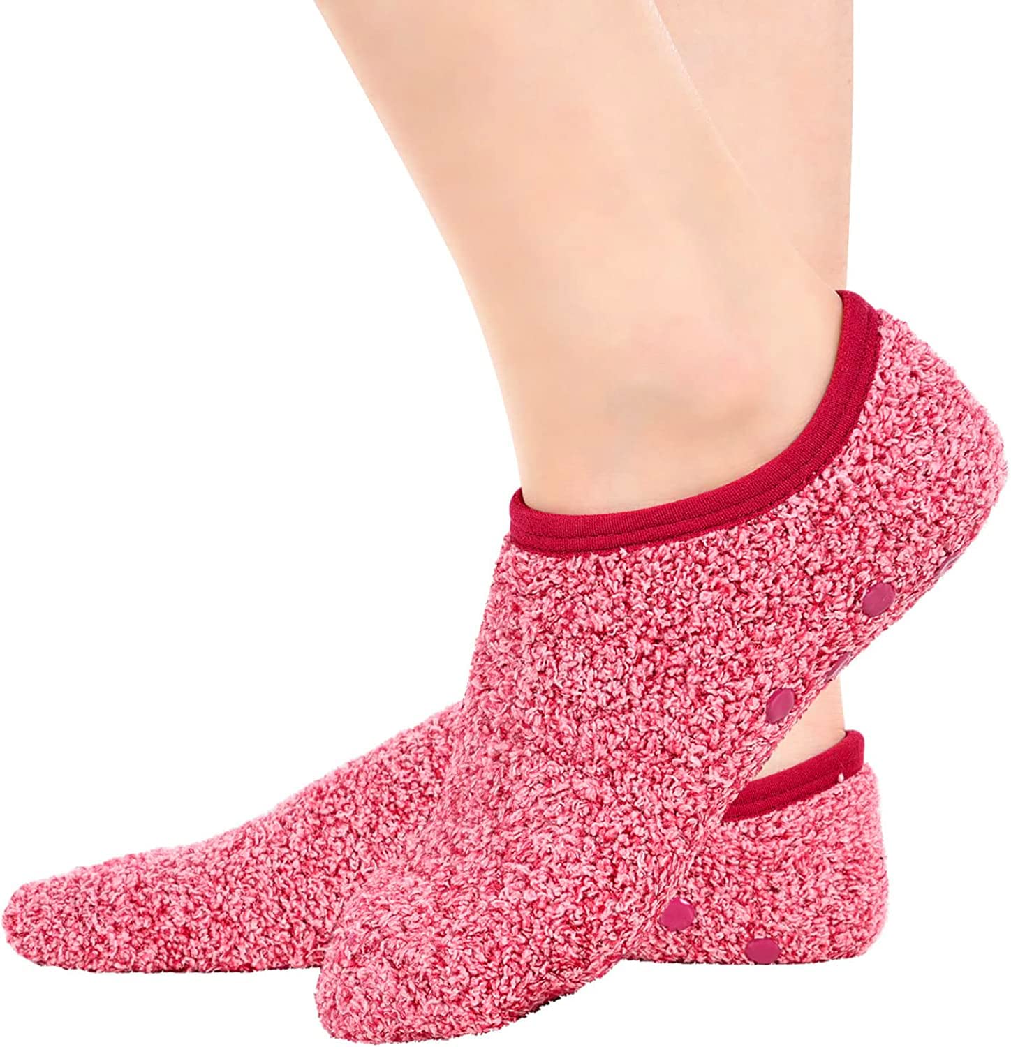Zmart Fuzzy Anti-Slip Socks for Women & Girls - Non-Slip Gripper Slipper Socks for Indoor & Home Wear - Cozy Winter House Socks with Traction
