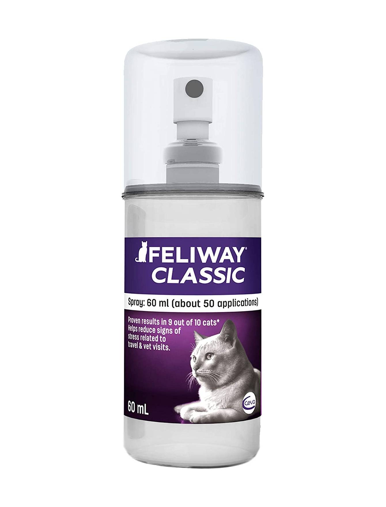 Feliway Cat Calming Spray 60ml - Reduce Stress & Anxiety in Cats for Travel, Vet Visits & Home Use