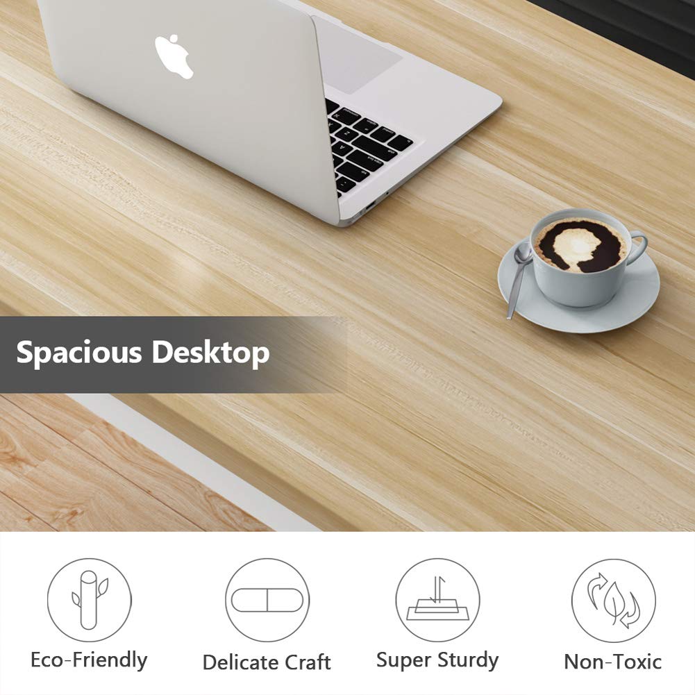 Tribesigns 47 Inch Modern Computer Desk - Light Walnut Home Office Desk with Keyboard Tray, Study Writing Workstation for Small Spaces | Perfect for Remote Work, Gaming & Online Learning