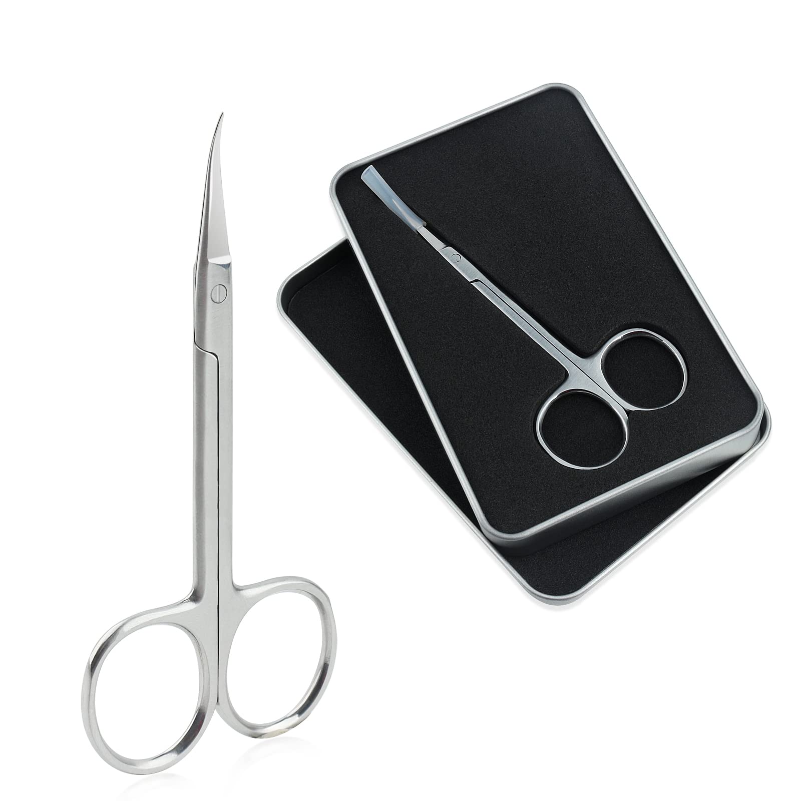 Premium Stainless Steel Cuticle Scissors for Women & Men - Curved Tip Grooming Blades for Precise Manicure & Dry Skin Care - Perfect for Home Nail Care & Professional Salon Use