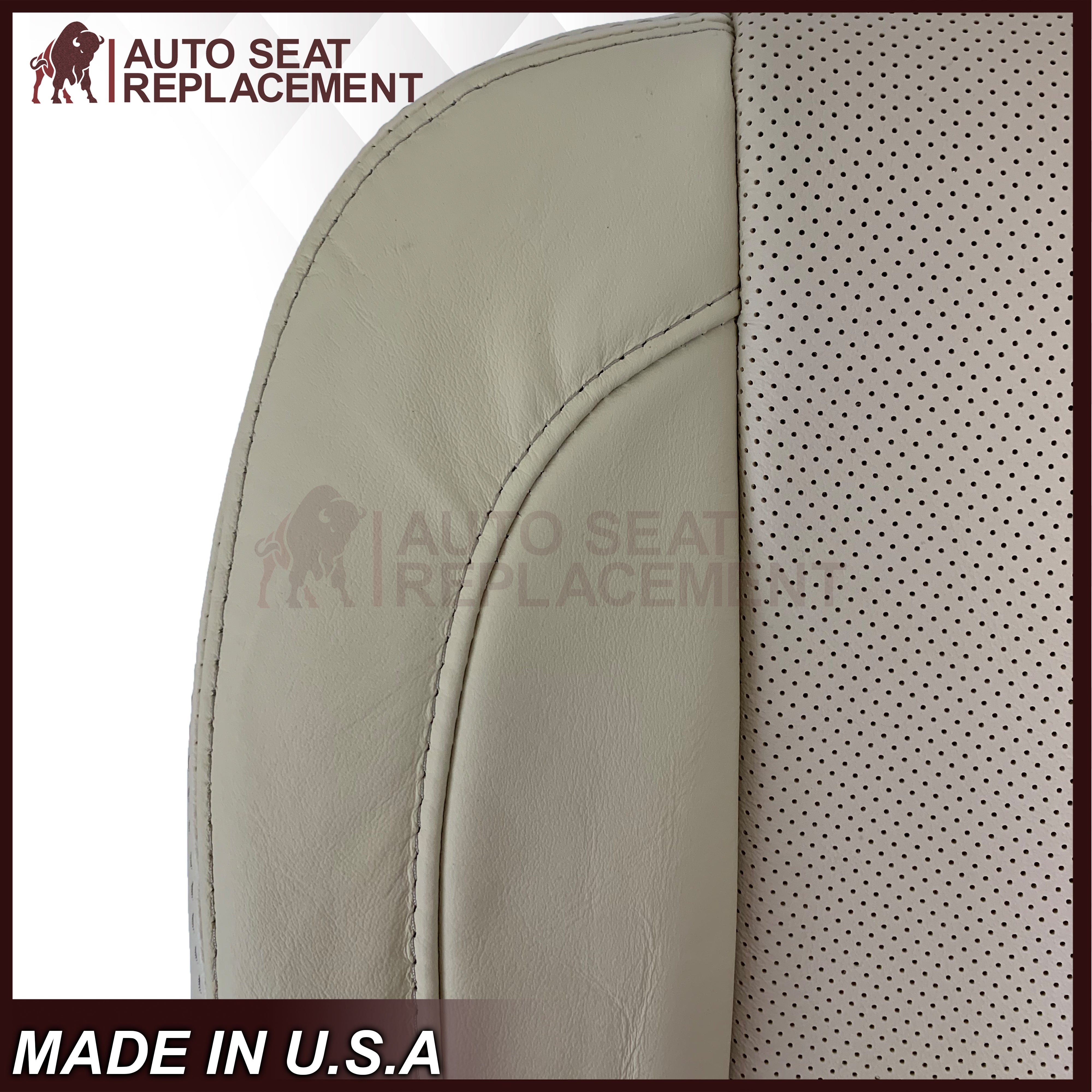 2007-2014 Cadillac Escalade Platinum Edition Custom Fit Seat Covers - Premium Light Tan Leather for Driver & Passenger (Top & Bottom) | Perfect for Car Interior Protection & Luxury Upgrade