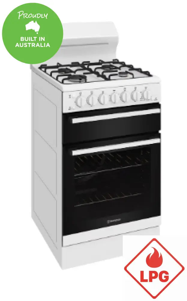 Westinghouse WLG512WCLP 54cm Freestanding LPG Gas Cooker with Separate Grill - Perfect for Home Kitchens & Outdoor Cooking