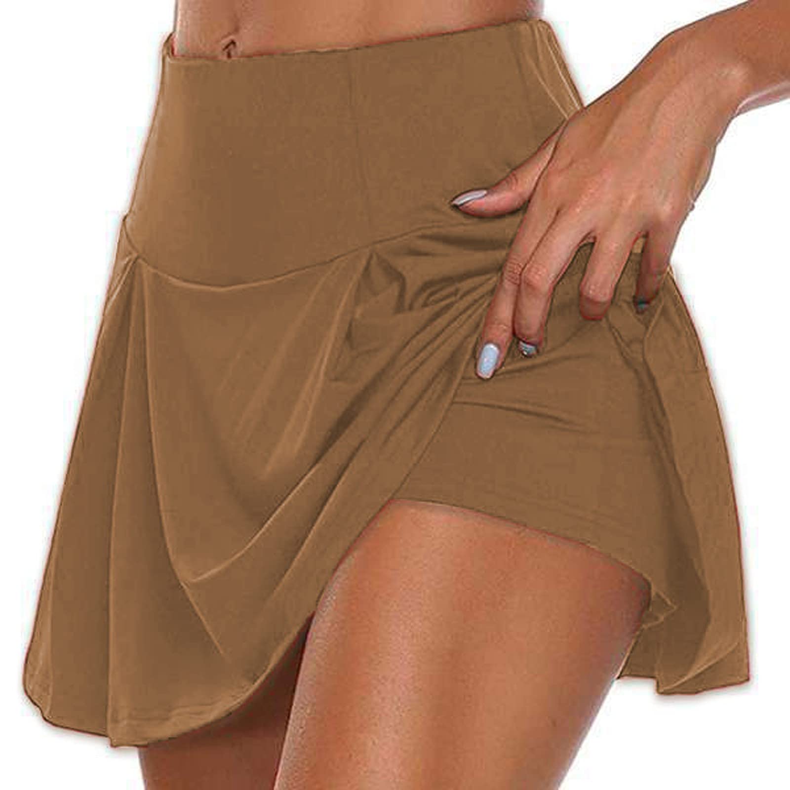 Women's High Waisted Athletic Tennis Skirt with Ruffle Trim - Breathable Golf Running Workout Skort with Built-in Sports Shorts | Perfect for Tennis, Golf, Running & Gym Workouts