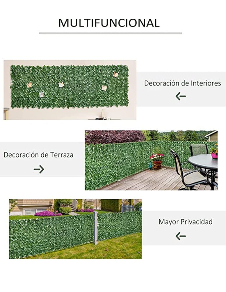 Artificial Hedge Fence Screen - 1.5m Fake Garden Privacy Wall Panels, Expandable Faux Ivy Vine Fencing for Outdoor Decor - Perfect for Patio, Balcony & Yard Privacy Screening (Size: W623)