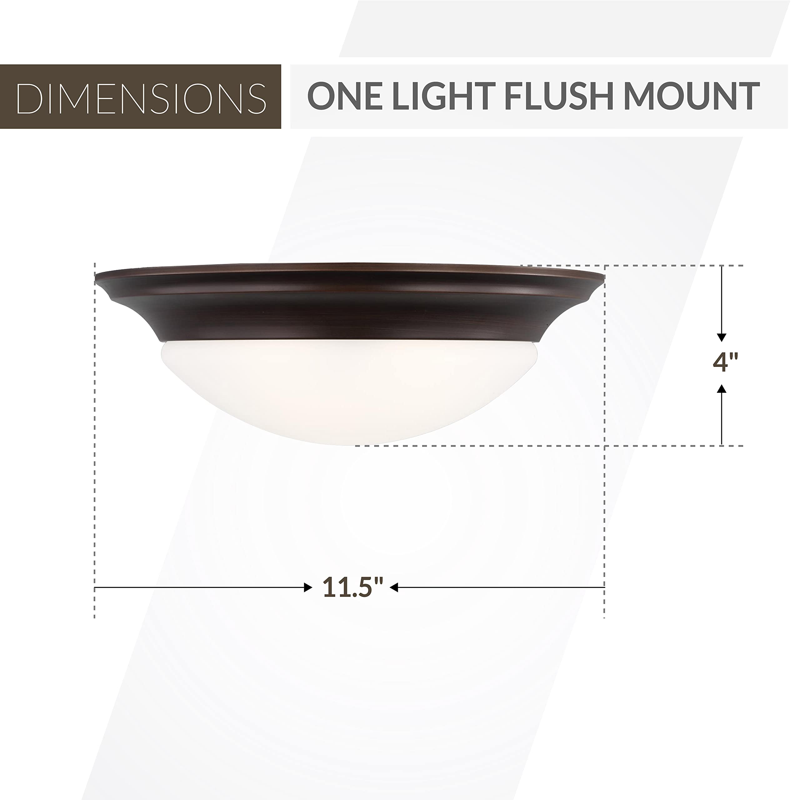 Generation Lighting 75434-710 Nash One-Light Bronze Flush Mount Ceiling Fixture - Modern Lighting for Bedroom, Hallway & Entryway