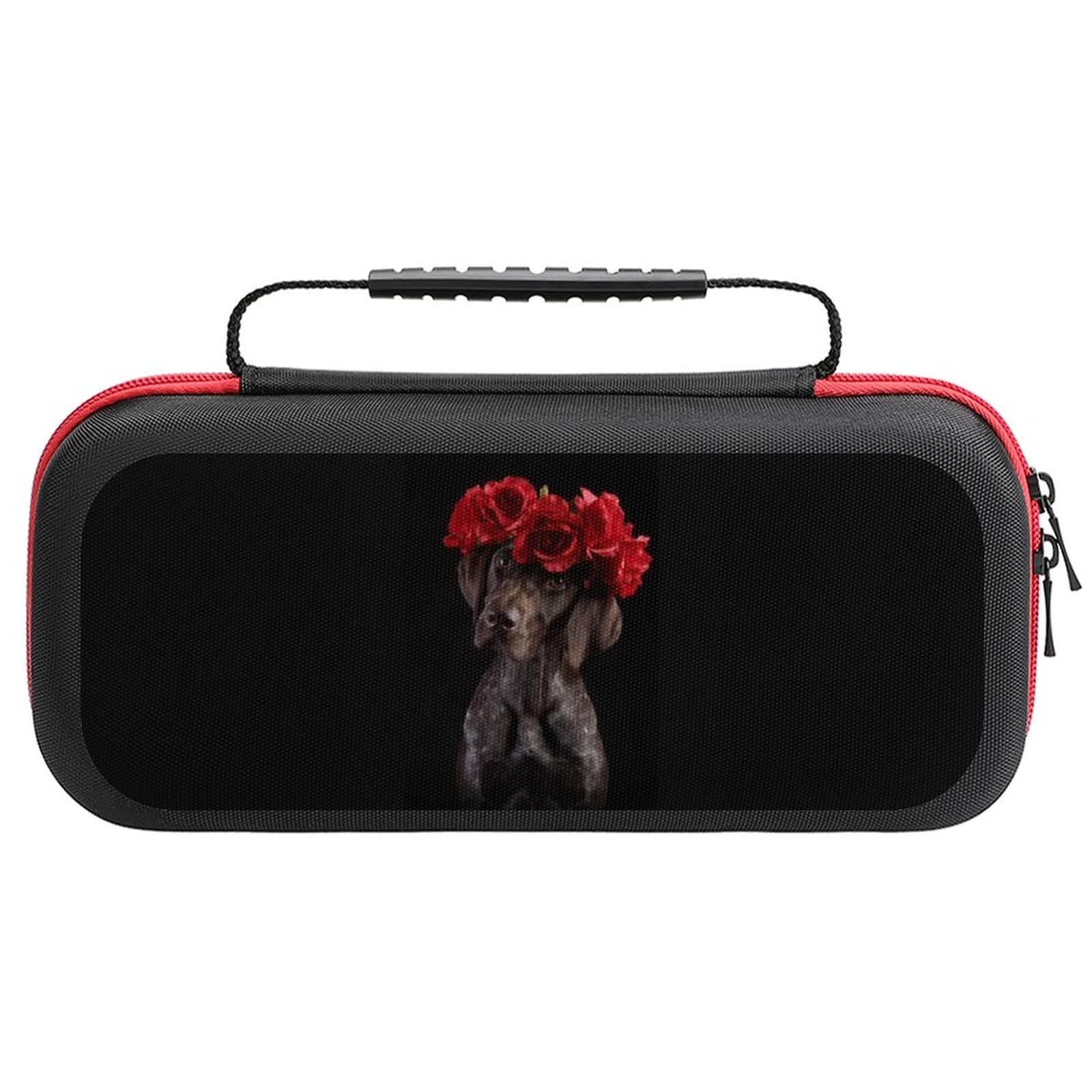 FunnyStar German Pointer Dog Carrying Case for Nintendo Switch - Protective Hard Shell Storage Bag with Handle, Travel Pouch for Gaming Console Accessories (Perfect for Travel, Commuting & Gaming On-The-Go)