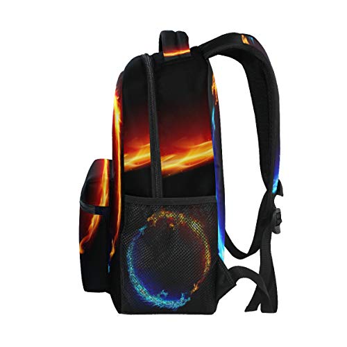 ALAZA Blue and Red Fiery Dragon Backpack - Durable College School Travel Shoulder Bag for Students & Commuters | Perfect for Hiking, Campus Life & Daily Use
