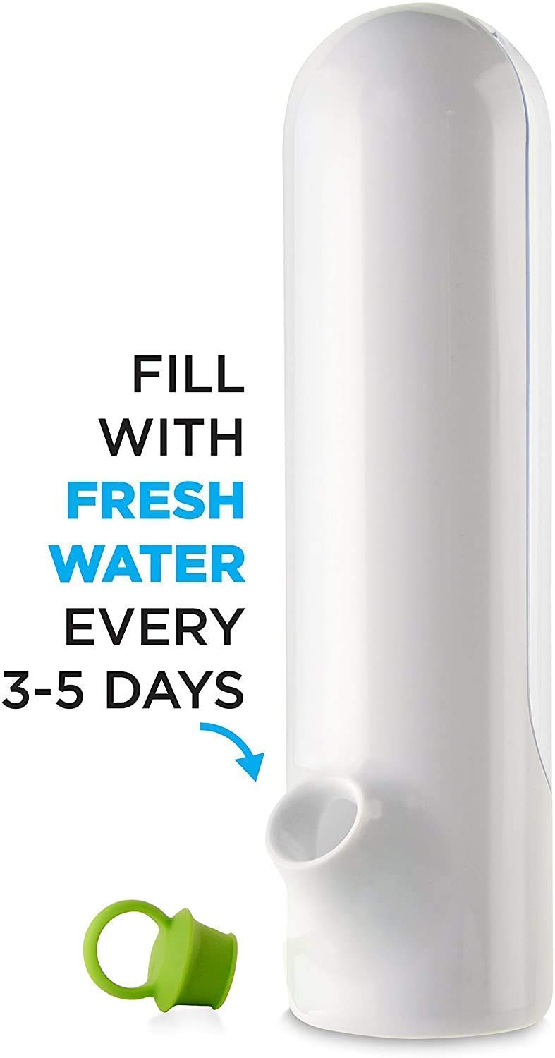 Ravido Plastic Herb Saver with Water Reservoir - Best Herb Keeper to Keep Herbs Fresh Longer - White - Perfect for Storing Basil, Cilantro, Parsley & More in Kitchen or Refrigerator