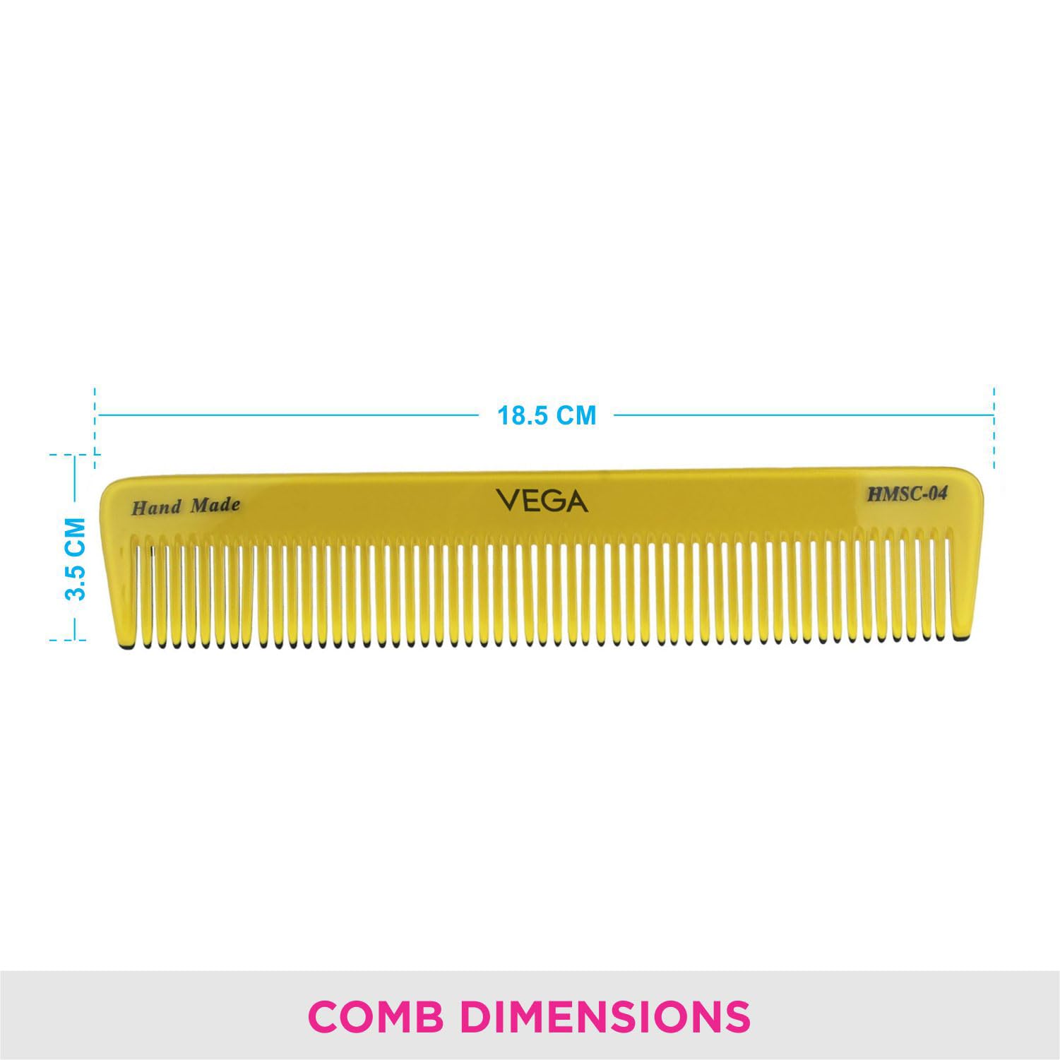 Vega Spectra Dual Color Graduated Dressing Hair Comb - Handmade Wooden Comb for Men & Women | India's No.1 Hair Accessory | Perfect for Styling, Detangling & Salon Use (HMSC-04)