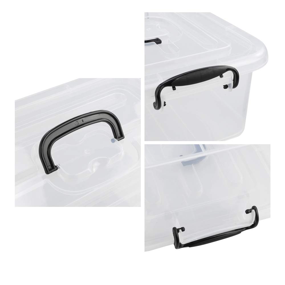 Idomy 8 Liter Plastic Storage Latch Box - Clear Stackable Food Containers with Secure Lids (2-Pack) - Perfect for Pantry Organization, Meal Prep & Home Storage Solutions