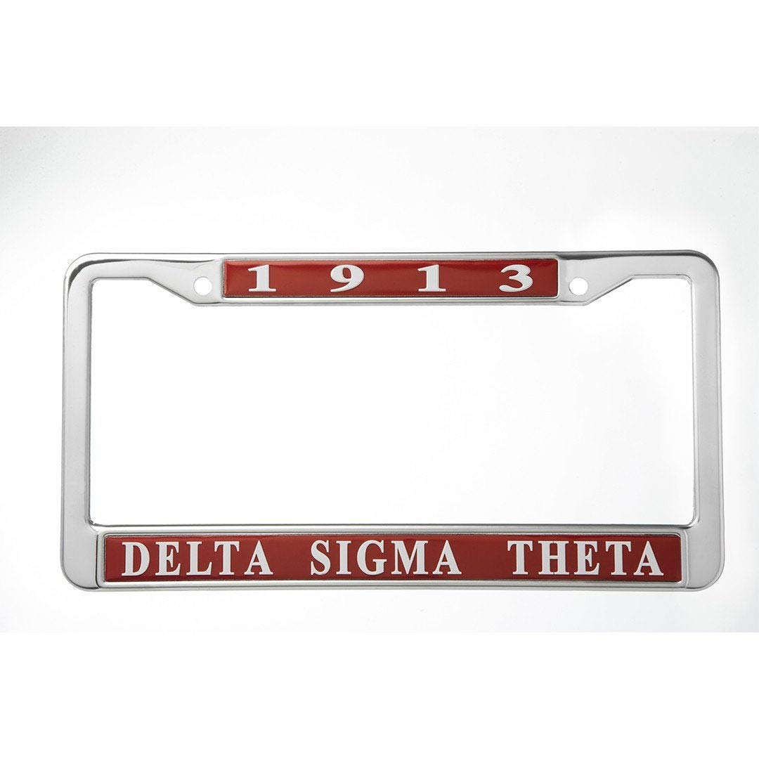 Delta Sigma Theta Sorority Custom License Plate Frame - Greek Letter Car Accessory for Sorority Sisters & Alumni - Perfect for Gifts, Cars & Greek Life Events