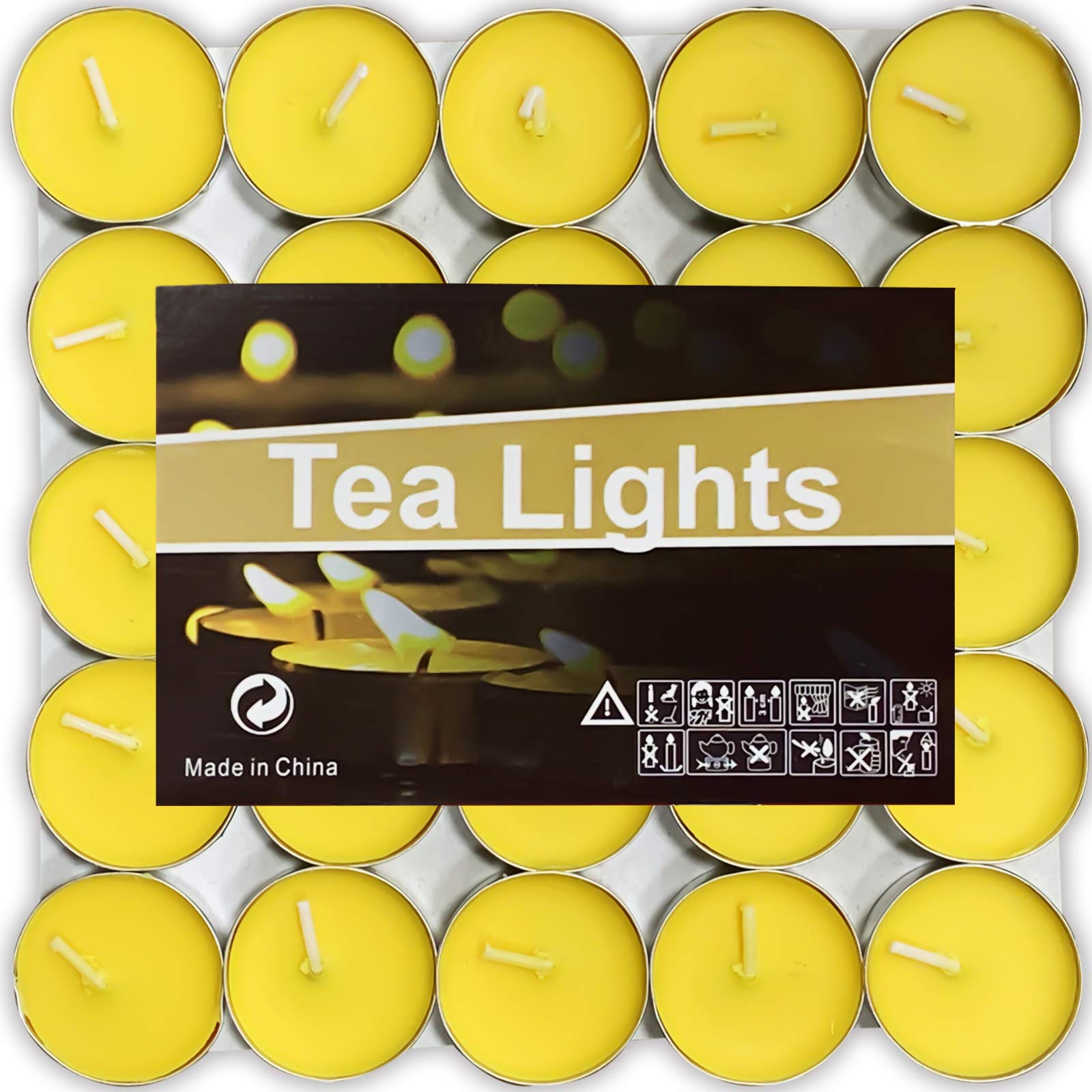 OUO Tea Lights Candles - 50 Pack Smokeless Dripless Mini Candles for Home Decor & Weddings