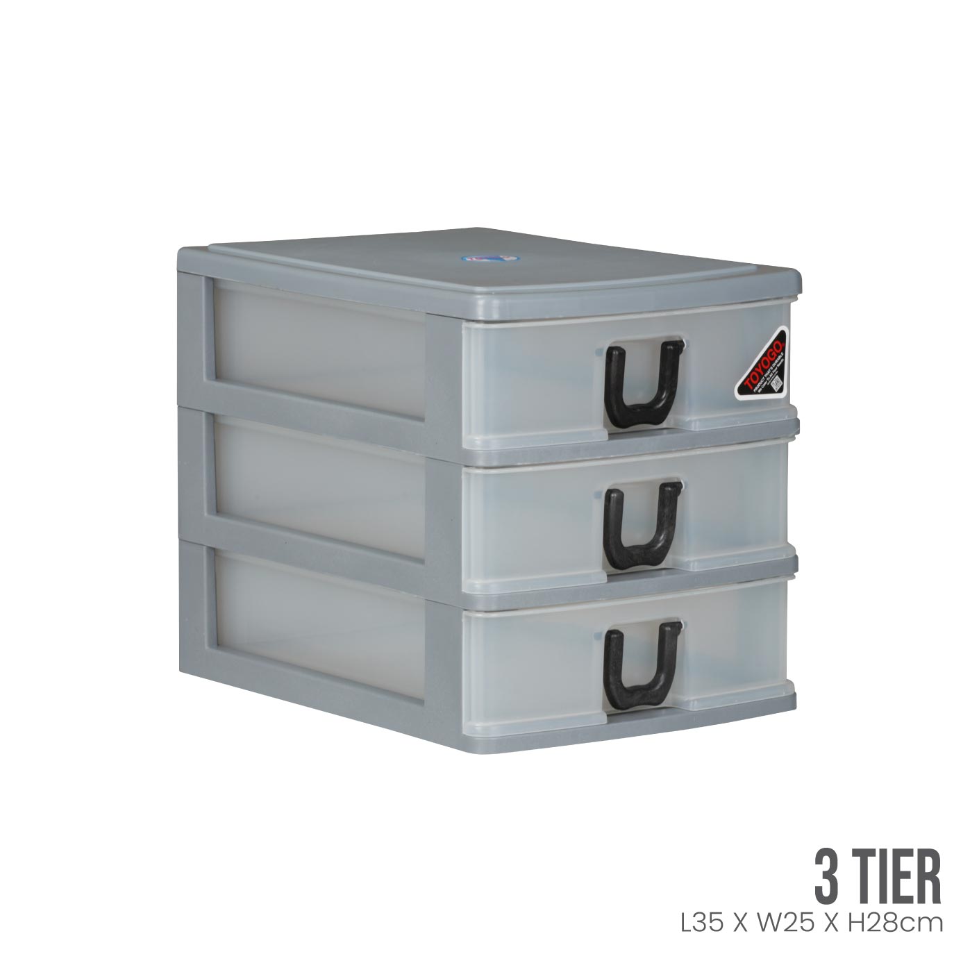 GREY FRAME - TRANSLUCENT DRAWER (401-3GF-TPT)