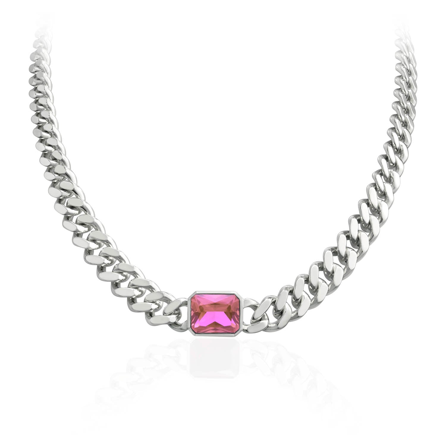Horizon Stone Curblink Necklace - Elegant Cubic Zirconia Pendant for Women | Perfect for Parties, Weddings & Everyday Wear